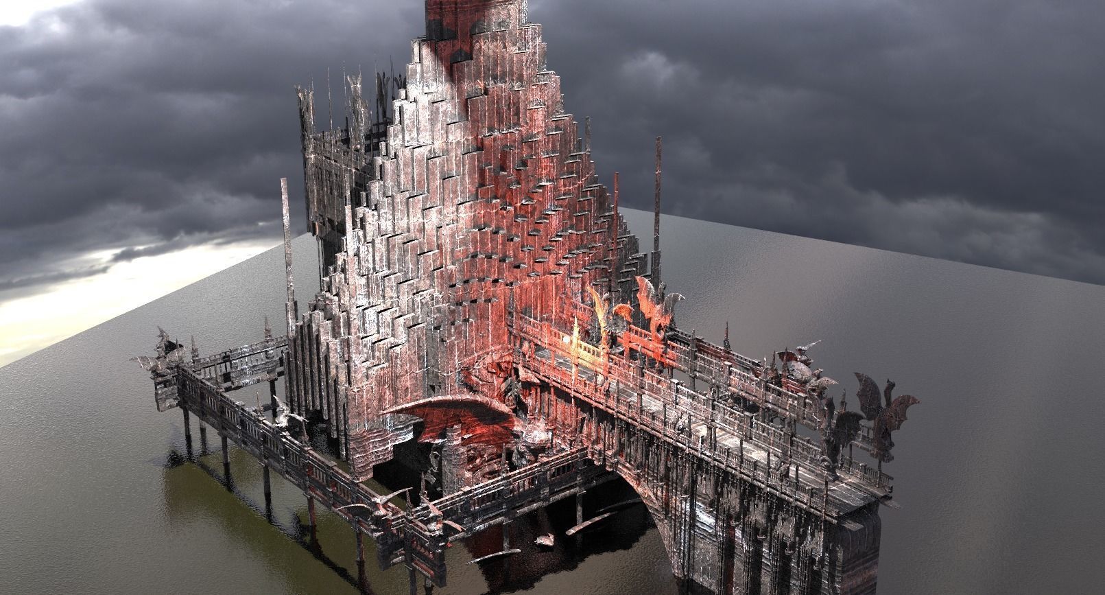 Dark Fire Drake Pyramid 3D model_1