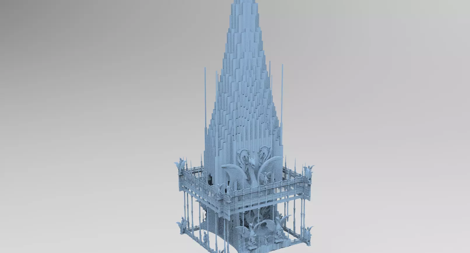 Dark Fire Drake Tower Tall 1 3D model_0