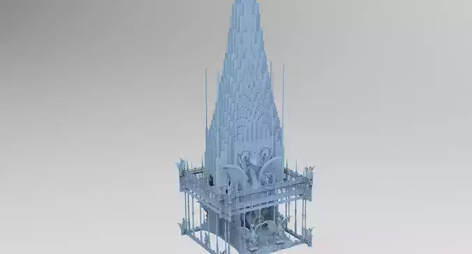 Dark Fire Drake Tower Tall 1 3D model