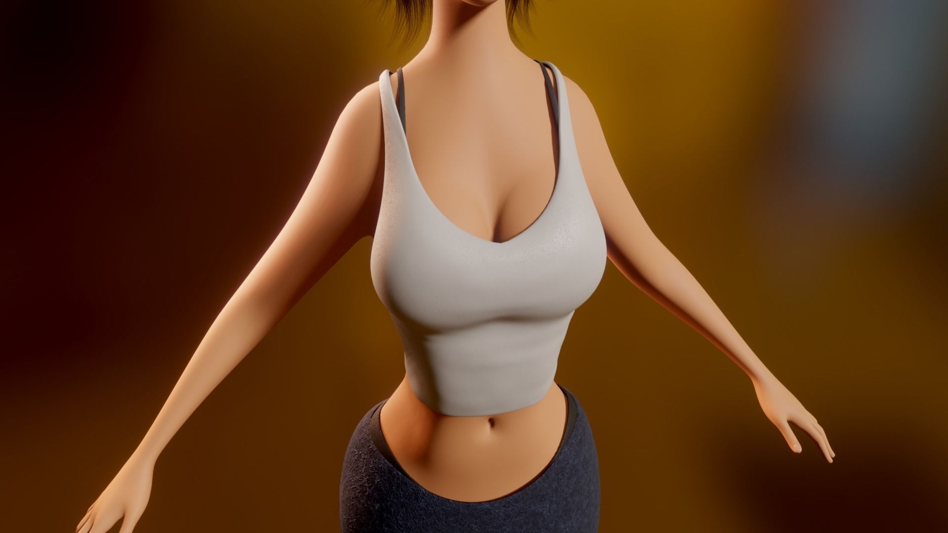 Yara Cartoon Woman Free low-poly 3D model_27