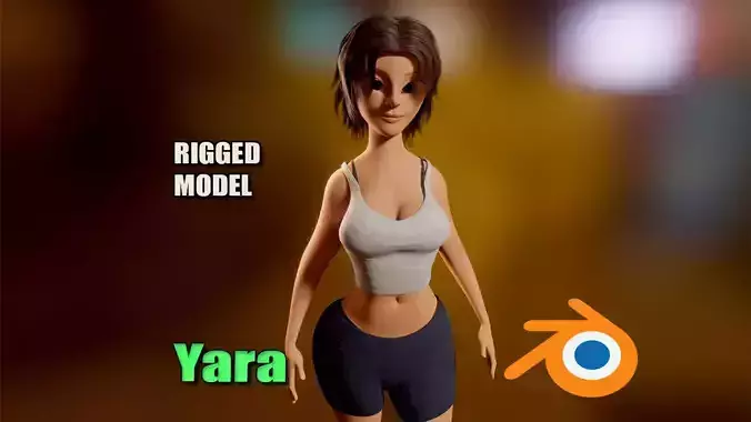 Yara Cartoon Woman Free low-poly 3D model