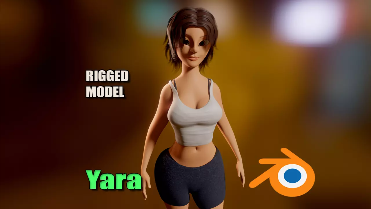Yara Cartoon Woman Free low-poly 3D model_0