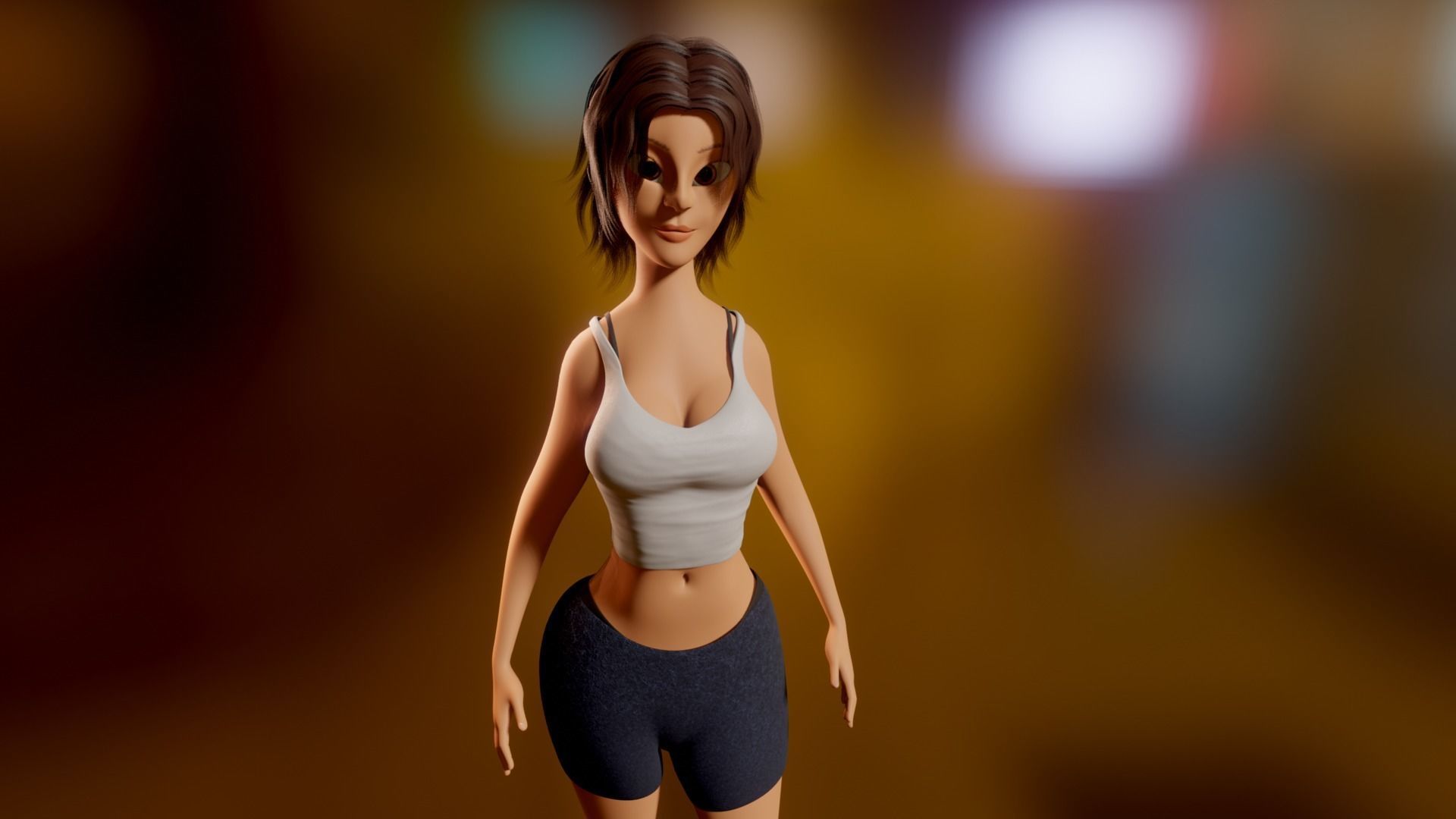 Yara Cartoon Woman Free low-poly 3D model_1