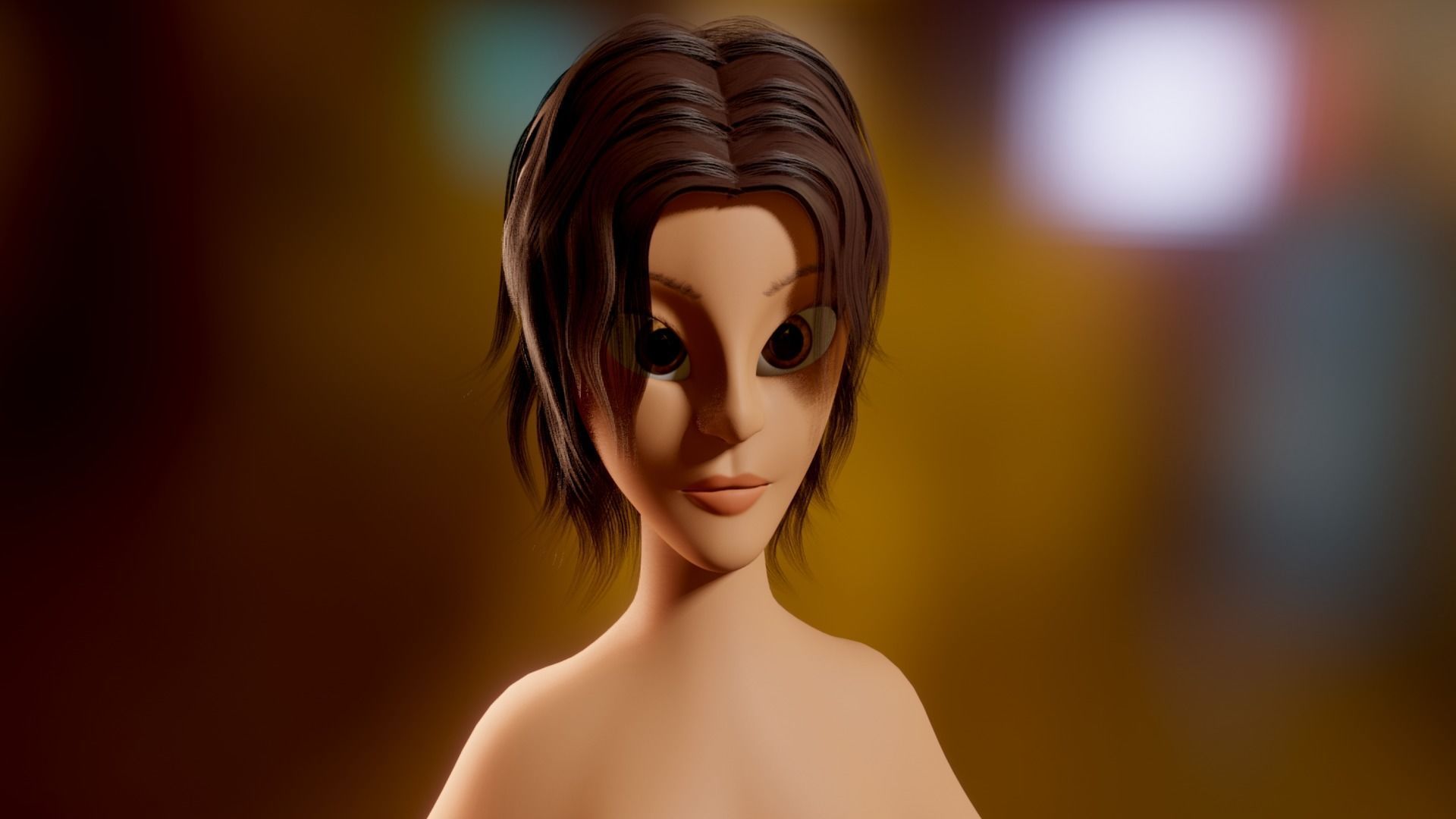 Yara Cartoon Woman Free low-poly 3D model_2