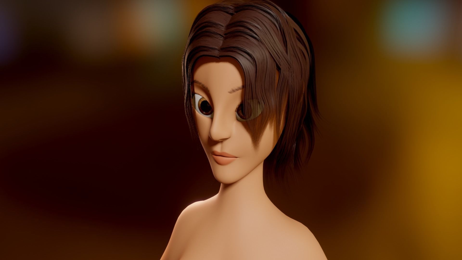 Yara Cartoon Woman Free low-poly 3D model_4