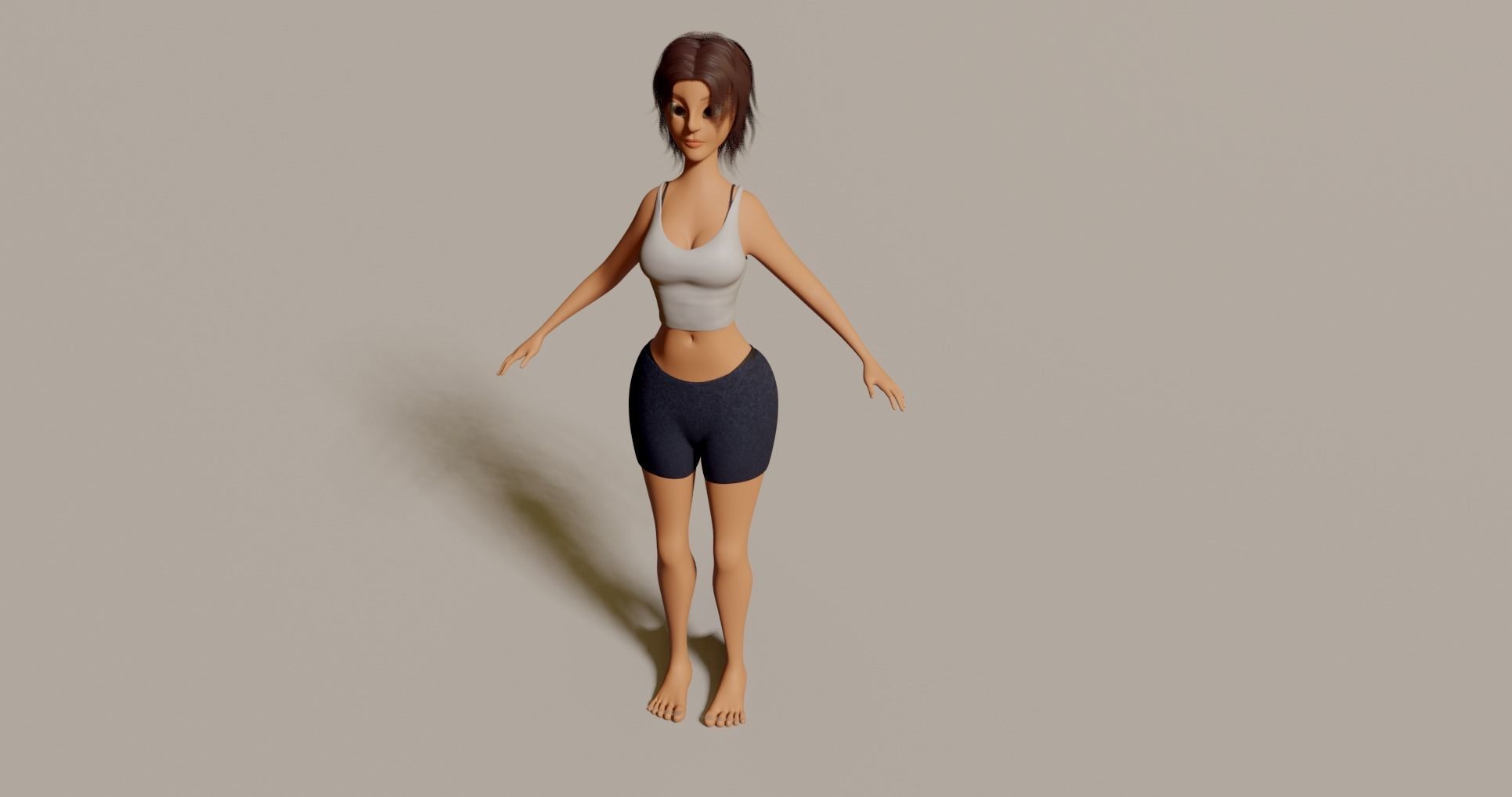 Yara Cartoon Woman Free low-poly 3D model_31