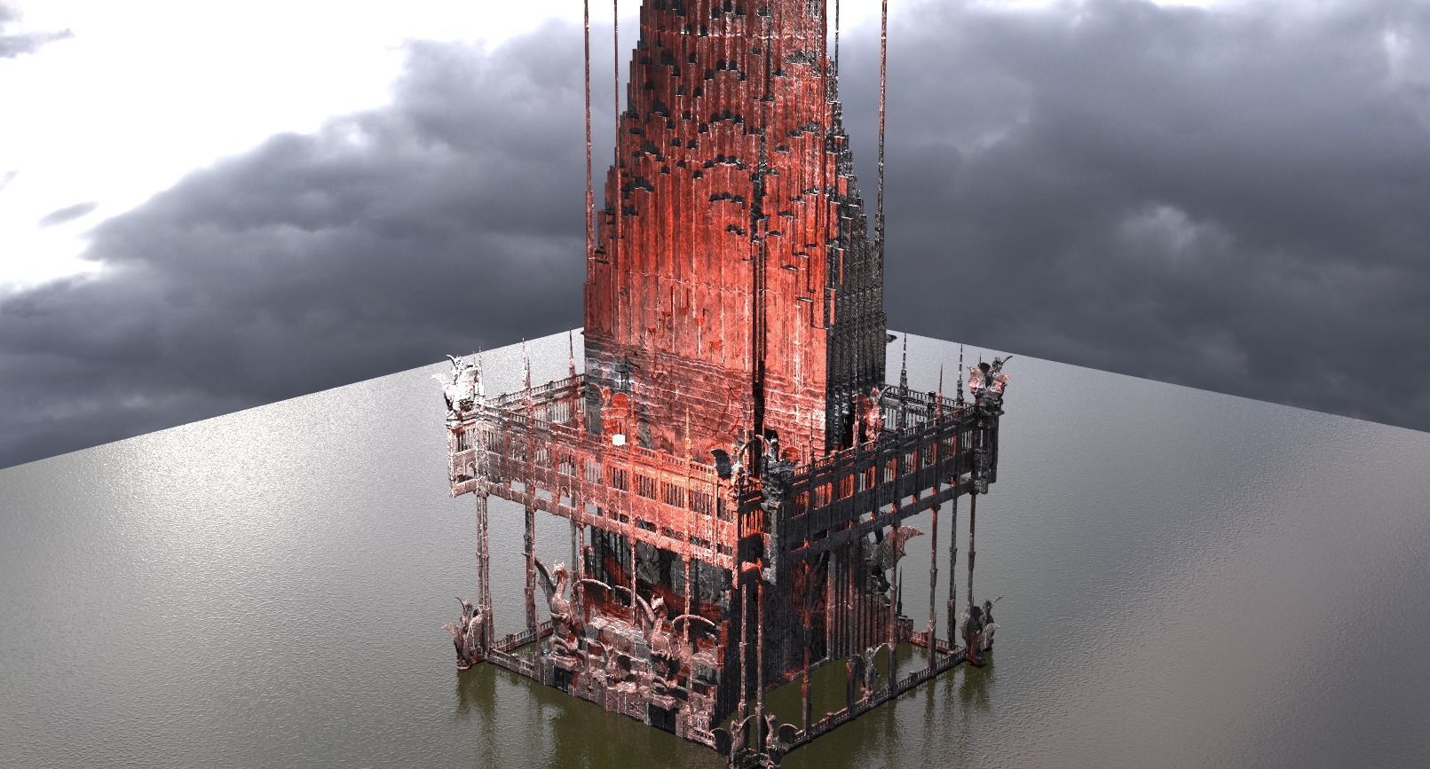Magma Drake Cathedral Tower 1  3D model_1