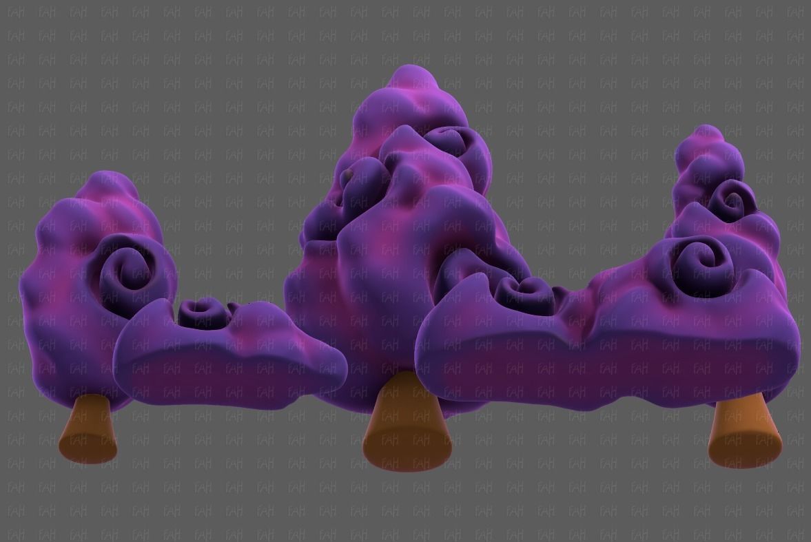 Trees Cartoon V36 Low-poly 3D model_37