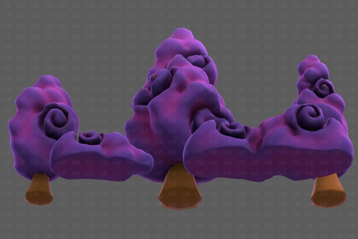 Trees Cartoon V36 Low-poly 3D model_39