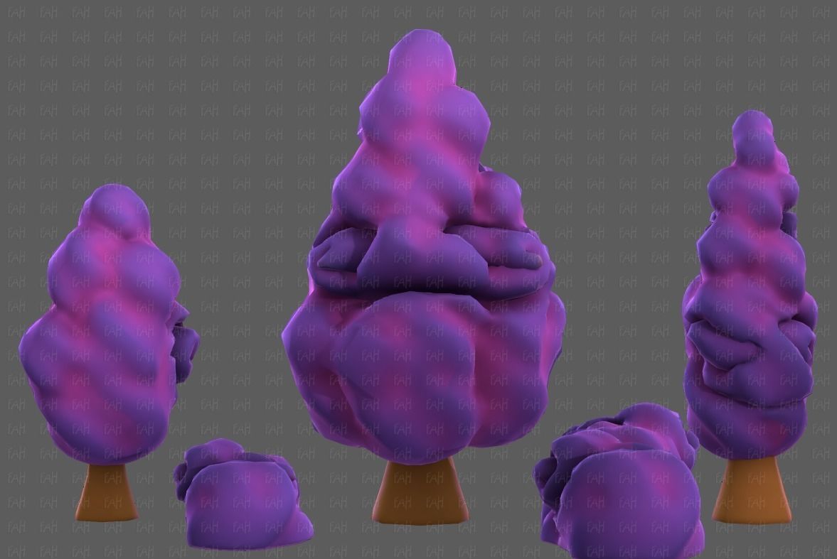 Trees Cartoon V36 Low-poly 3D model_19