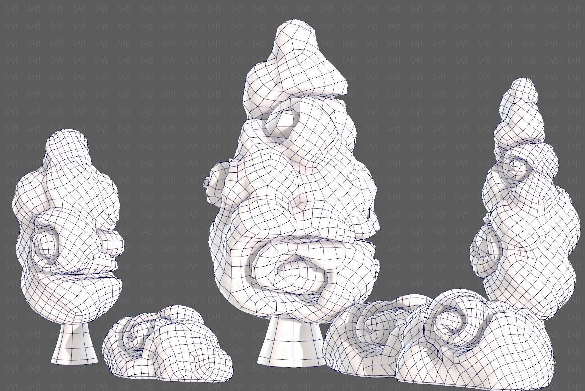 Trees Cartoon V36 Low-poly 3D model_32