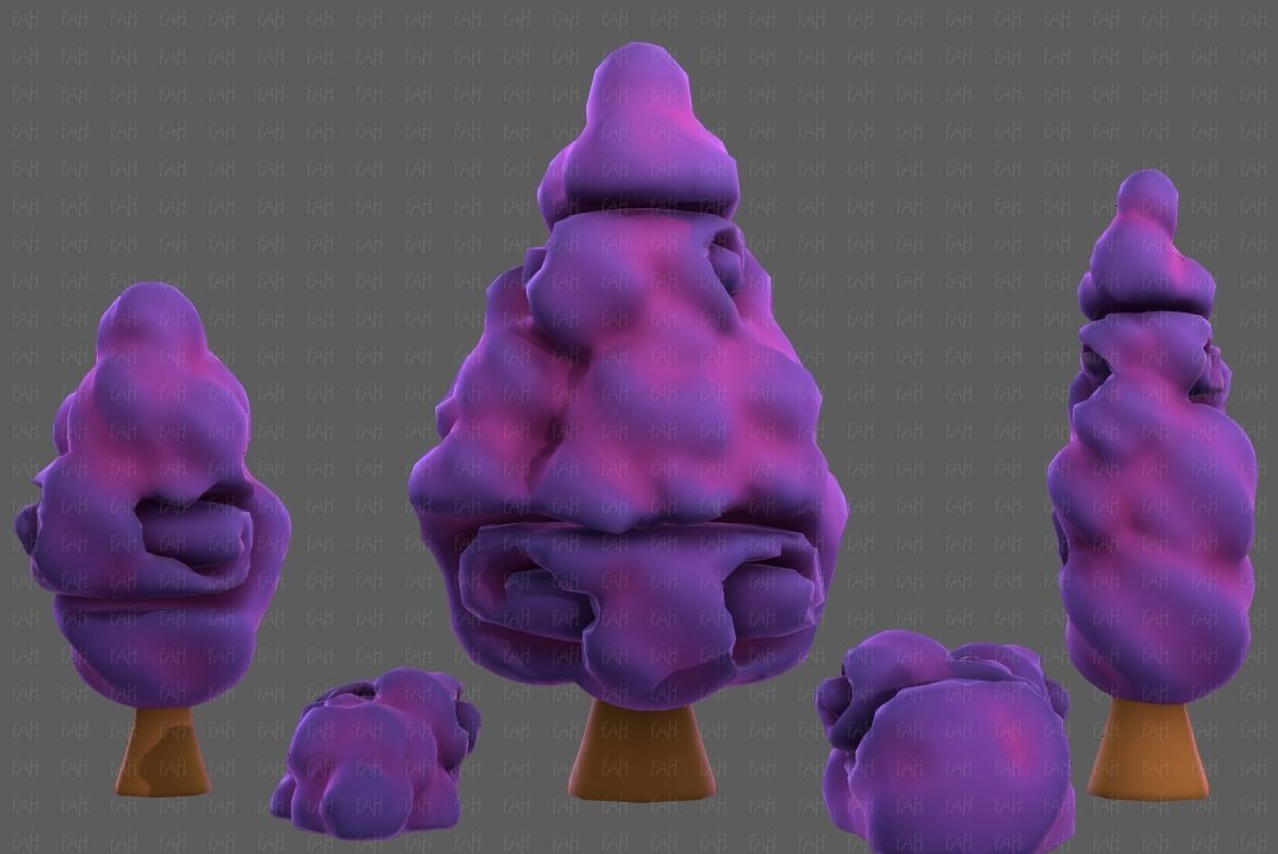 Trees Cartoon V36 Low-poly 3D model_23