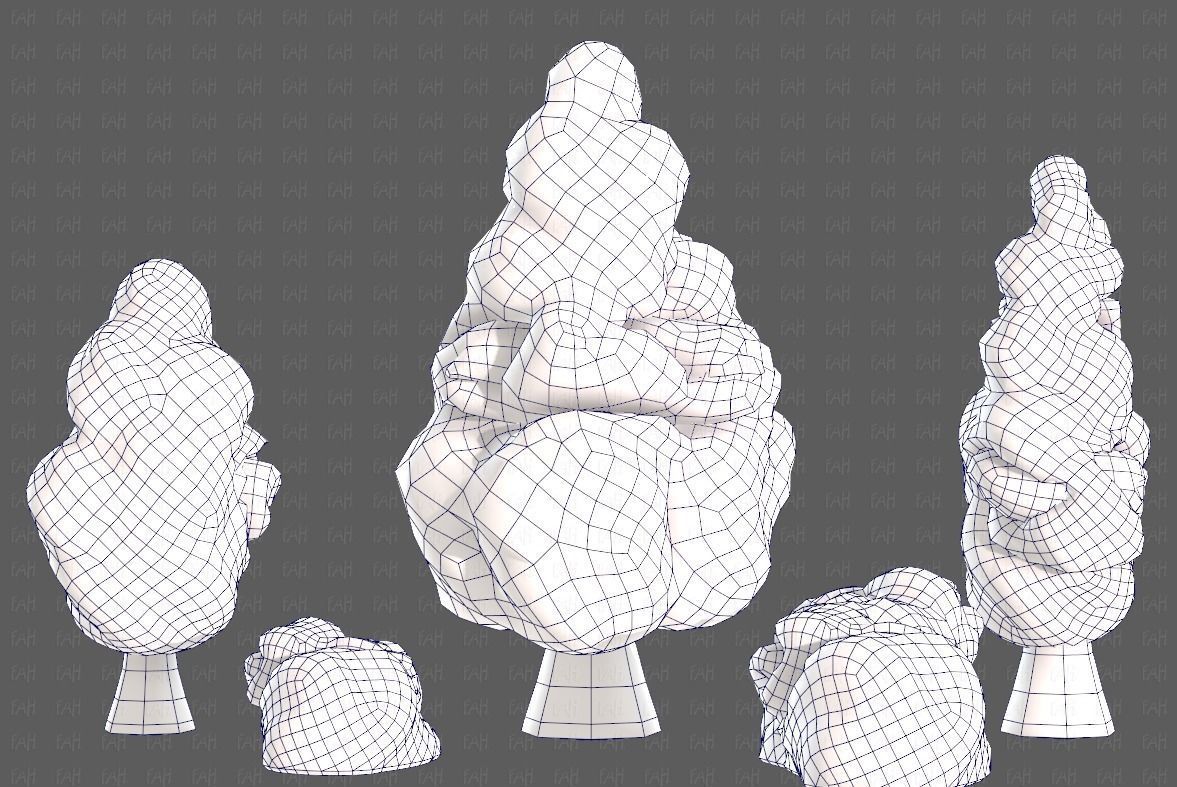 Trees Cartoon V36 Low-poly 3D model_27