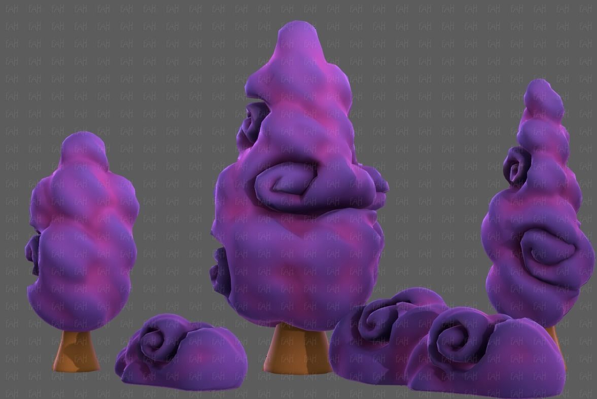 Trees Cartoon V36 Low-poly 3D model_20