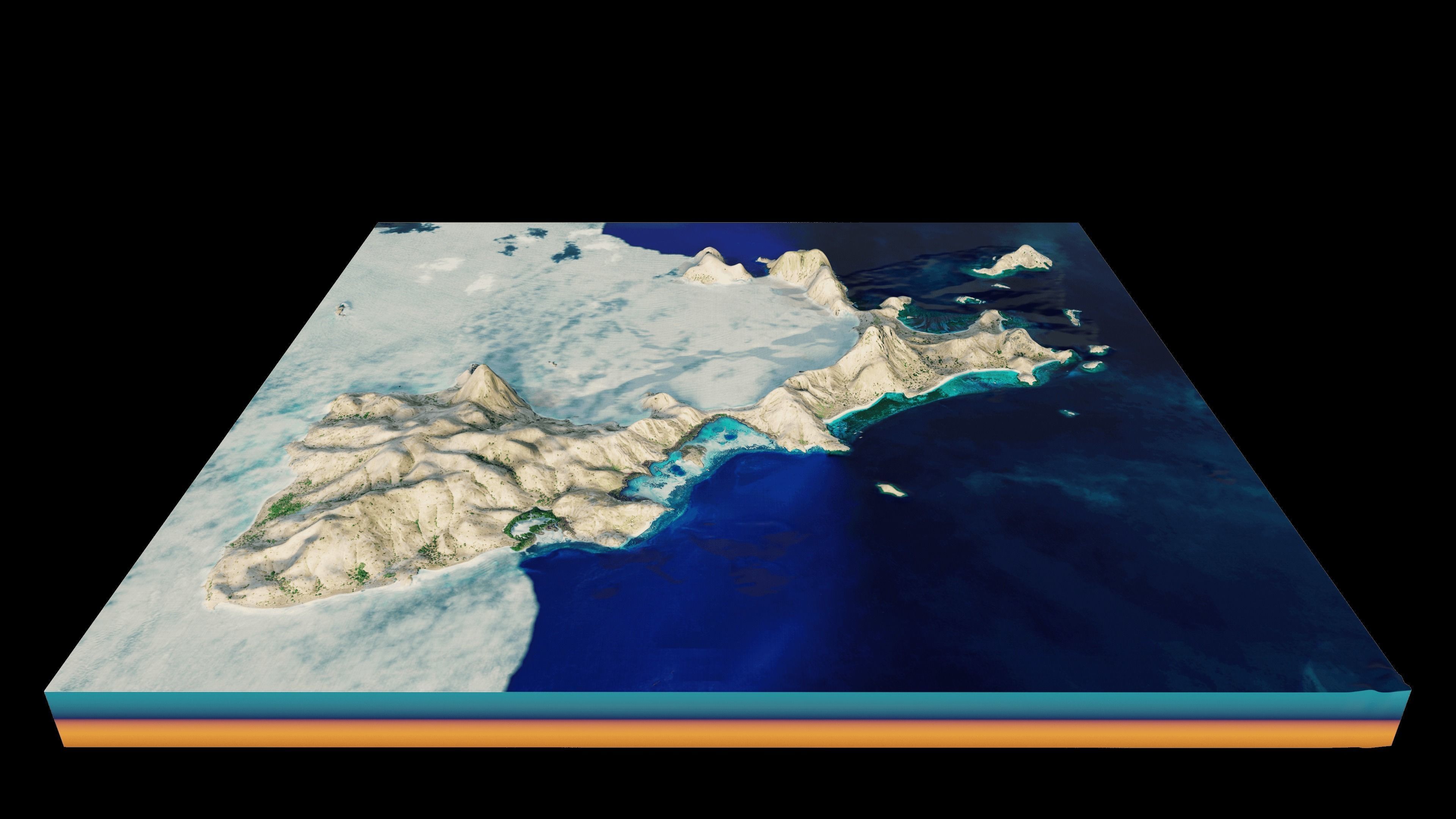Padar Island full 3d model terrain 3D model_4