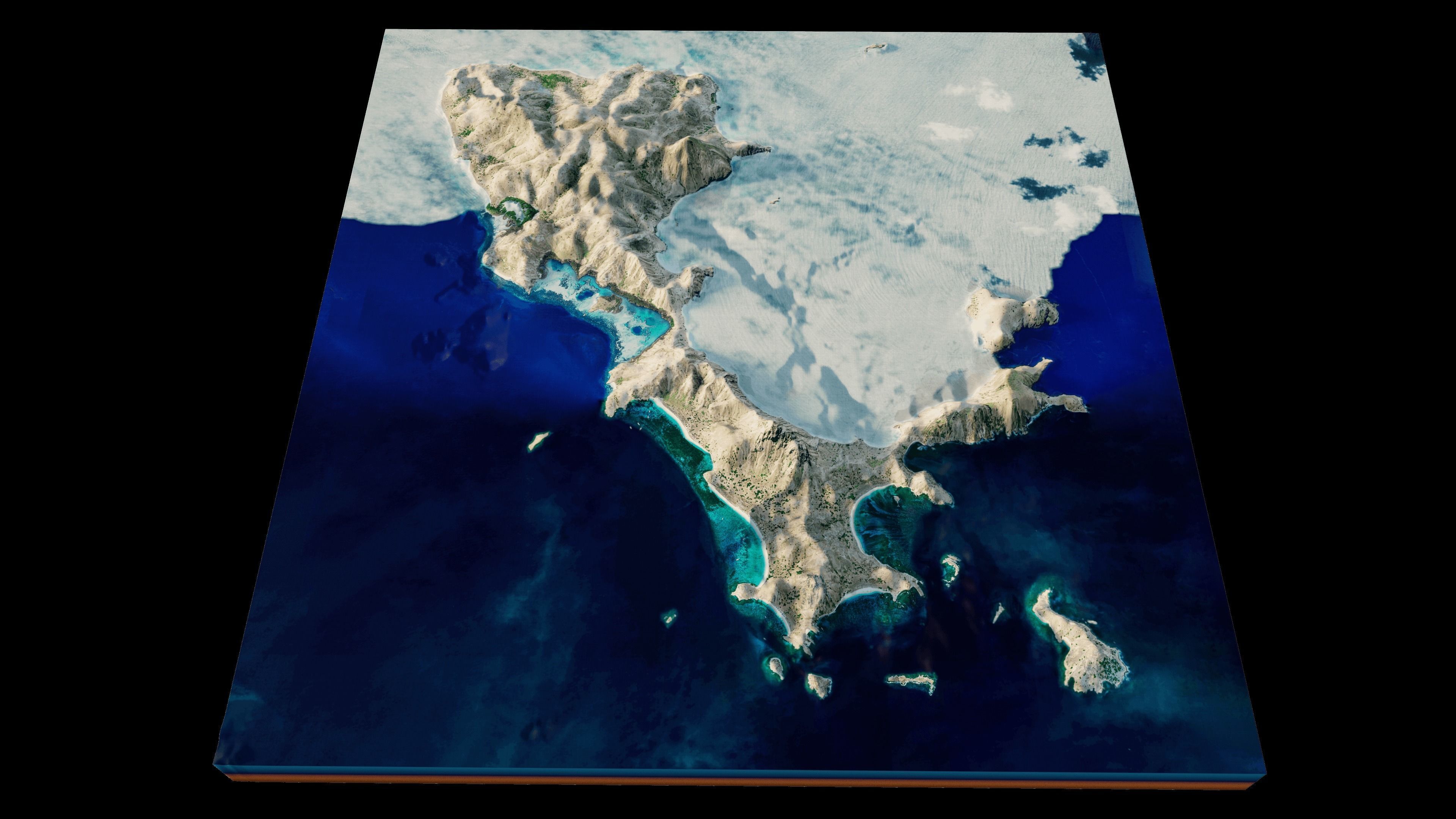 Padar Island full 3d model terrain 3D model_8