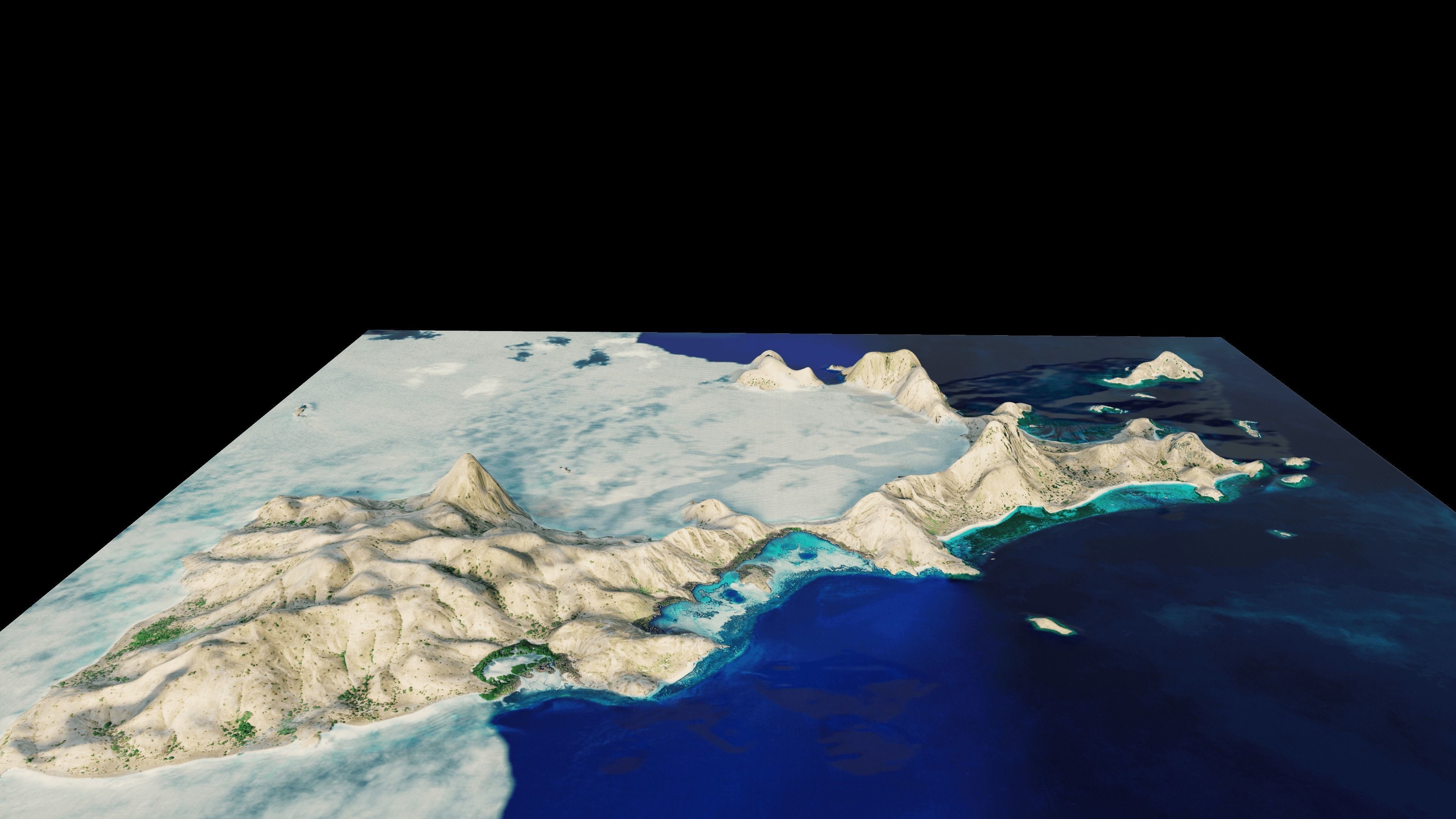 Padar Island full 3d model terrain 3D model_5