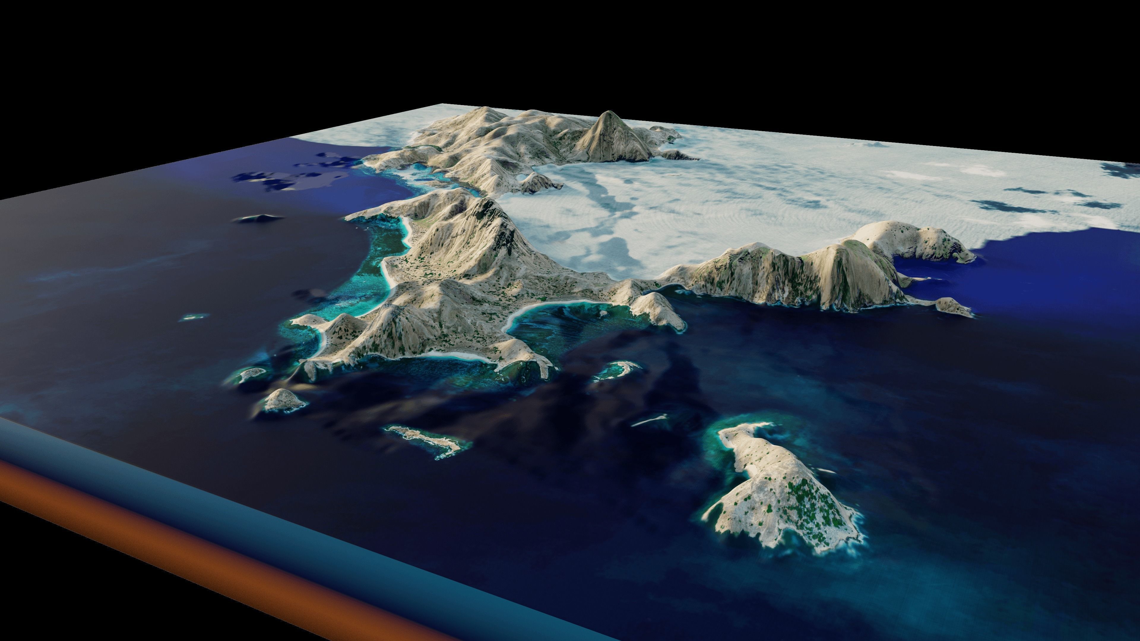 Padar Island full 3d model terrain 3D model_11