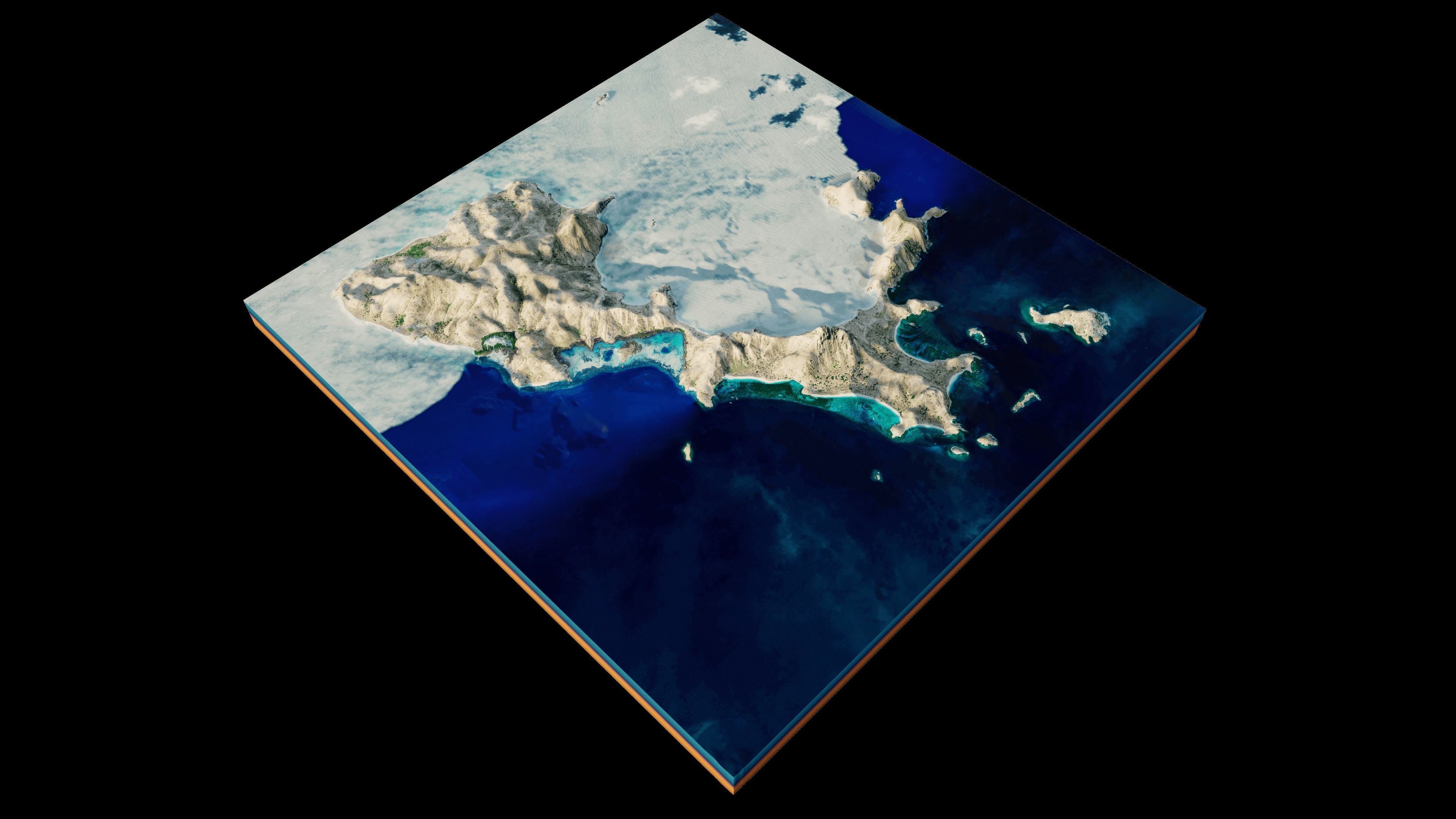 Padar Island full 3d model terrain 3D model_7