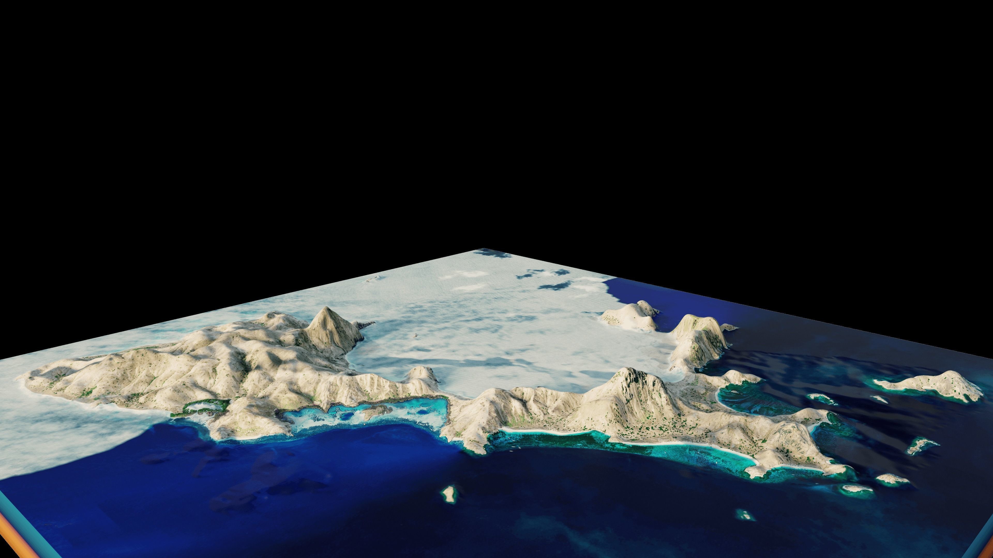 Padar Island full 3d model terrain 3D model_6