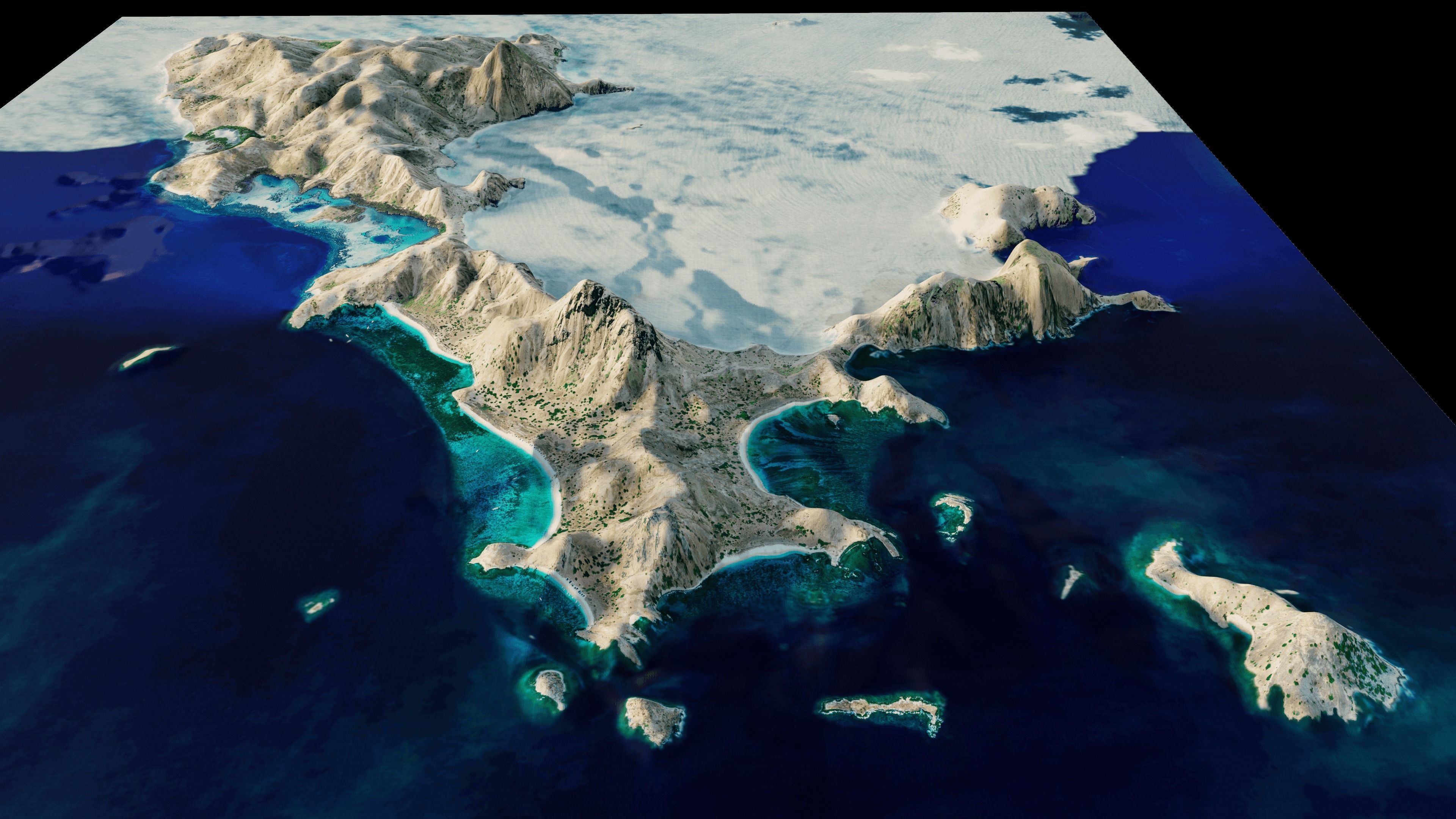 Padar Island full 3d model terrain 3D model_10