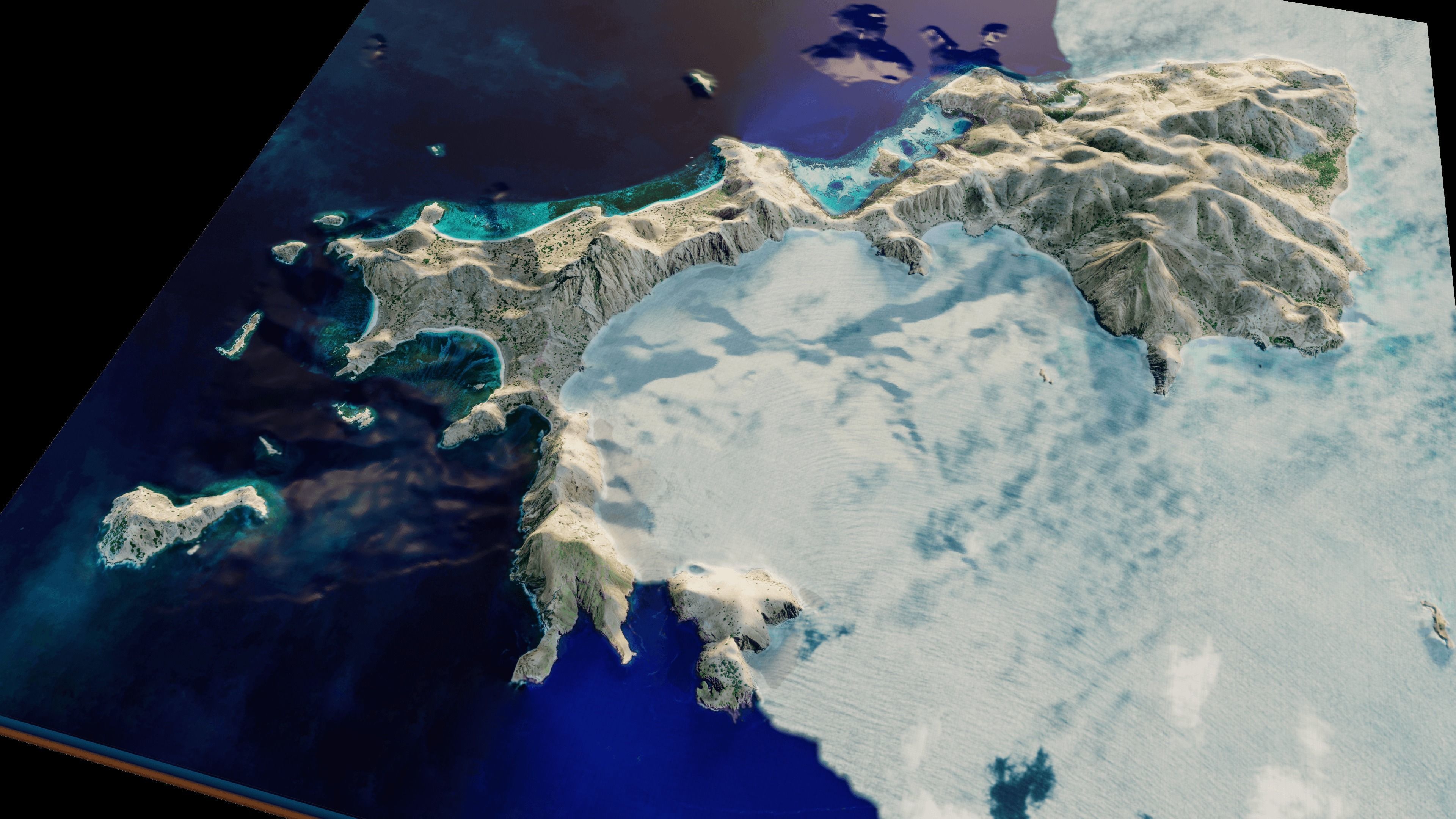 Padar Island full 3d model terrain 3D model_1