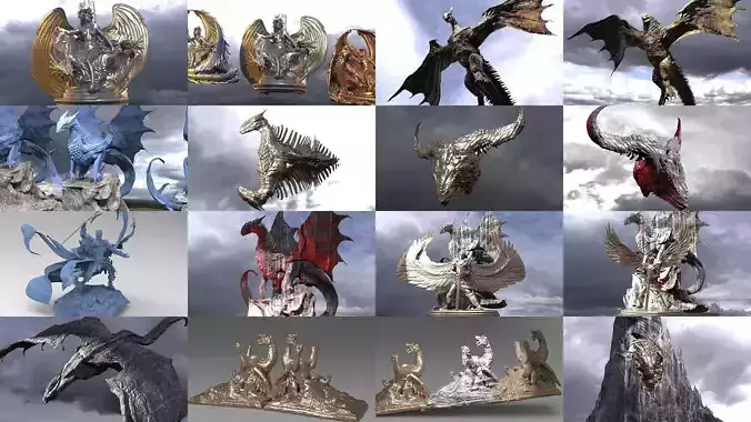 Arch Dragon Statue collection 1 