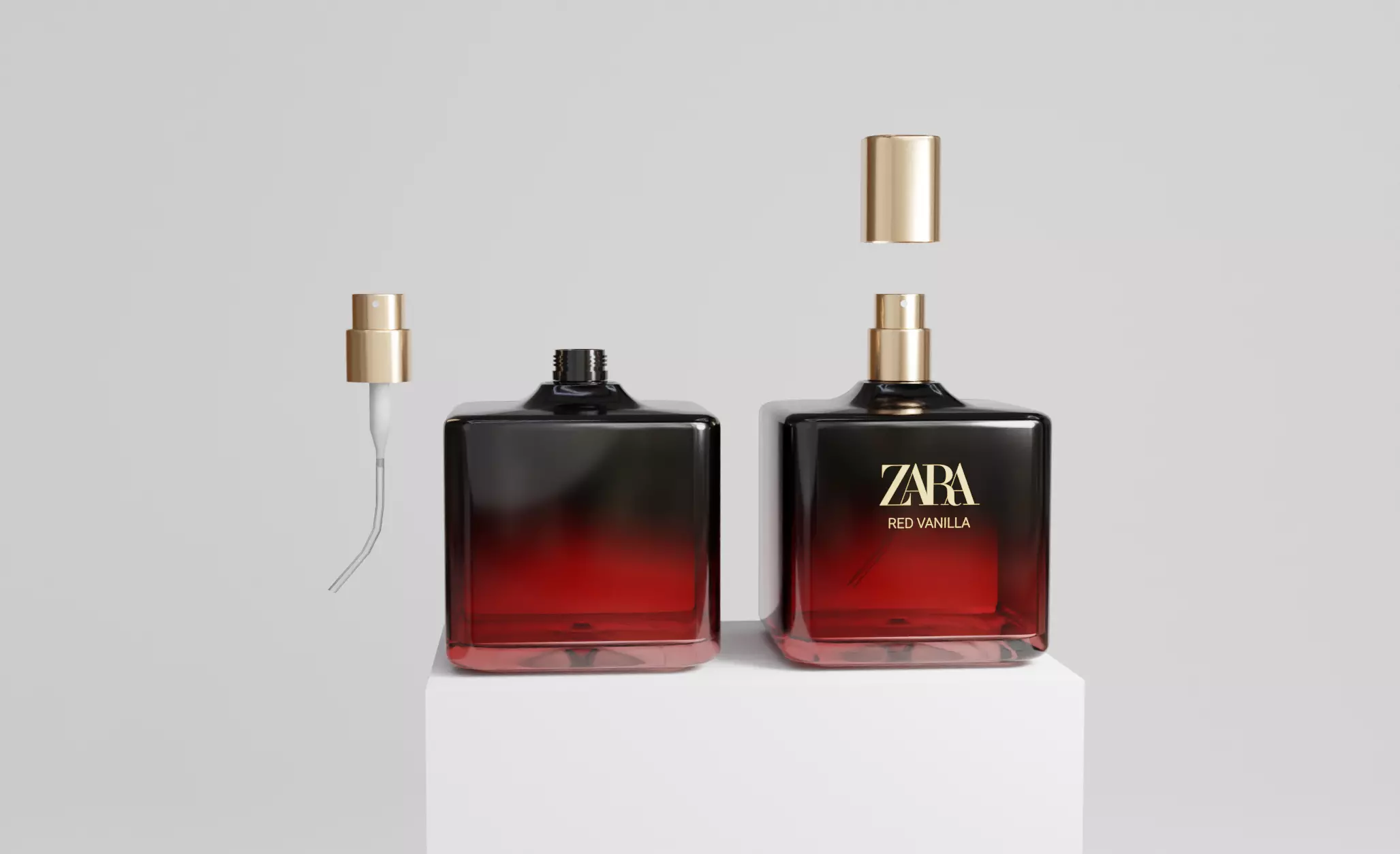 Glass Spray Zara Perfume Bottles Low-poly 3D model_0