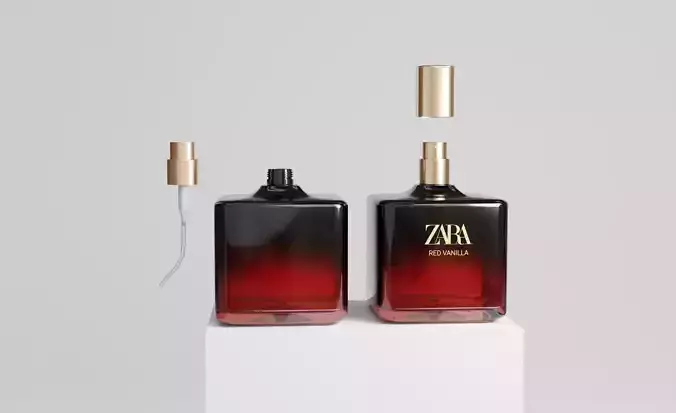 Glass Spray Zara Perfume Bottles Low-poly 3D model