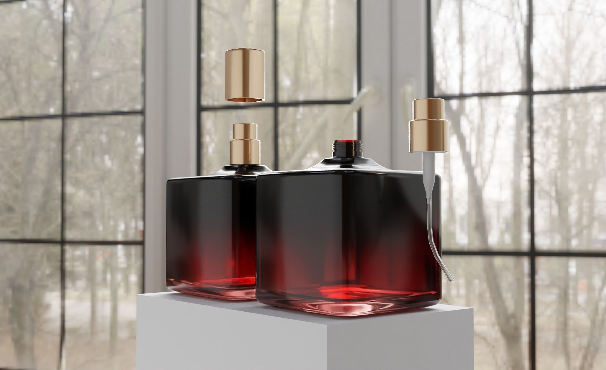 Glass Spray Zara Perfume Bottles Low-poly 3D model_6