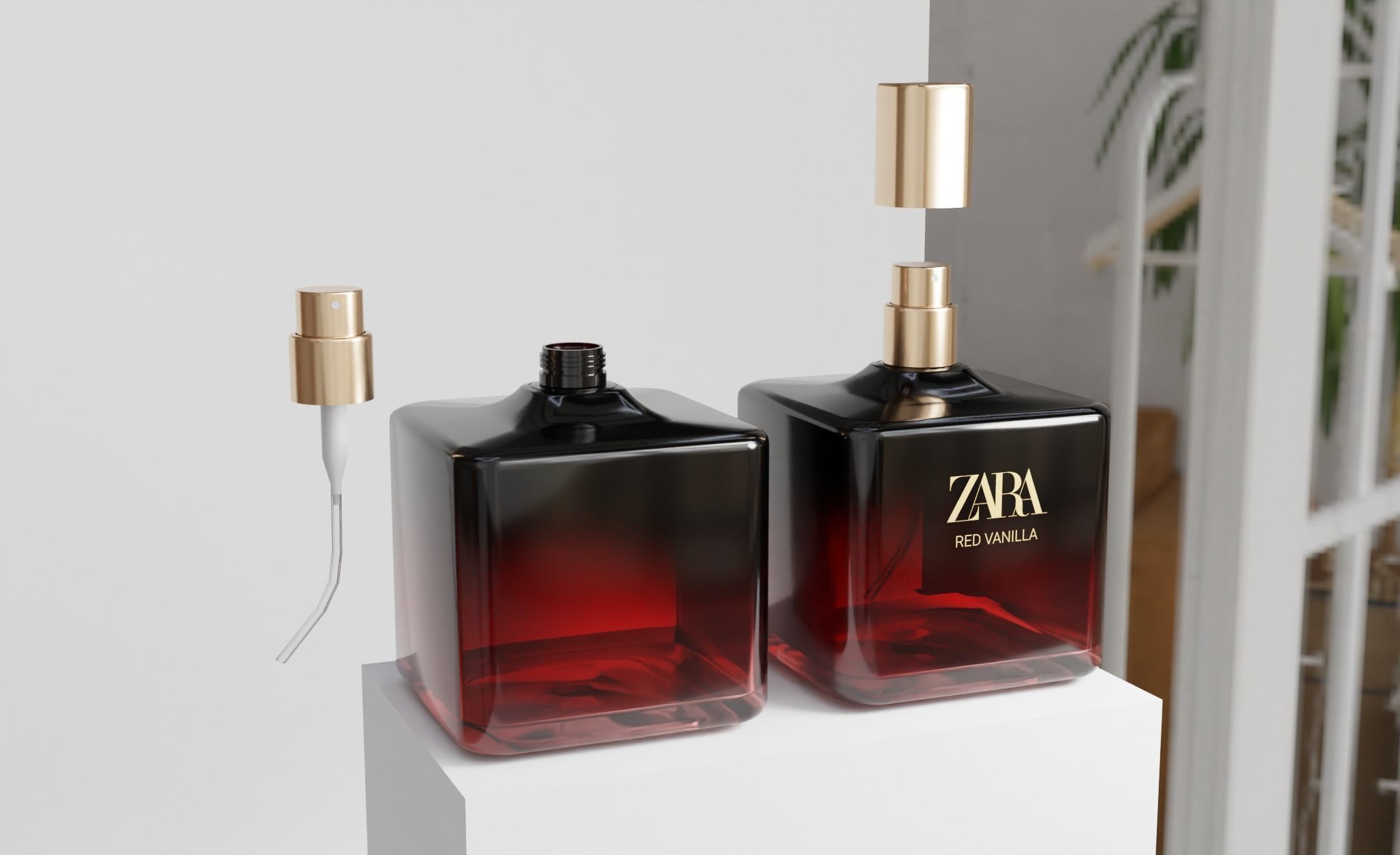 Glass Spray Zara Perfume Bottles Low-poly 3D model_4