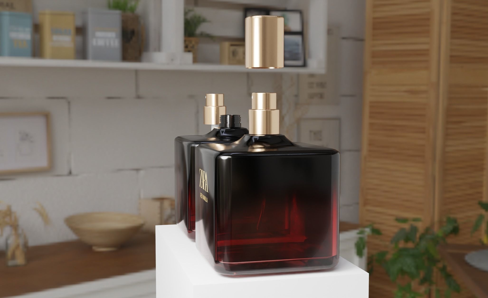Glass Spray Zara Perfume Bottles Low-poly 3D model_5
