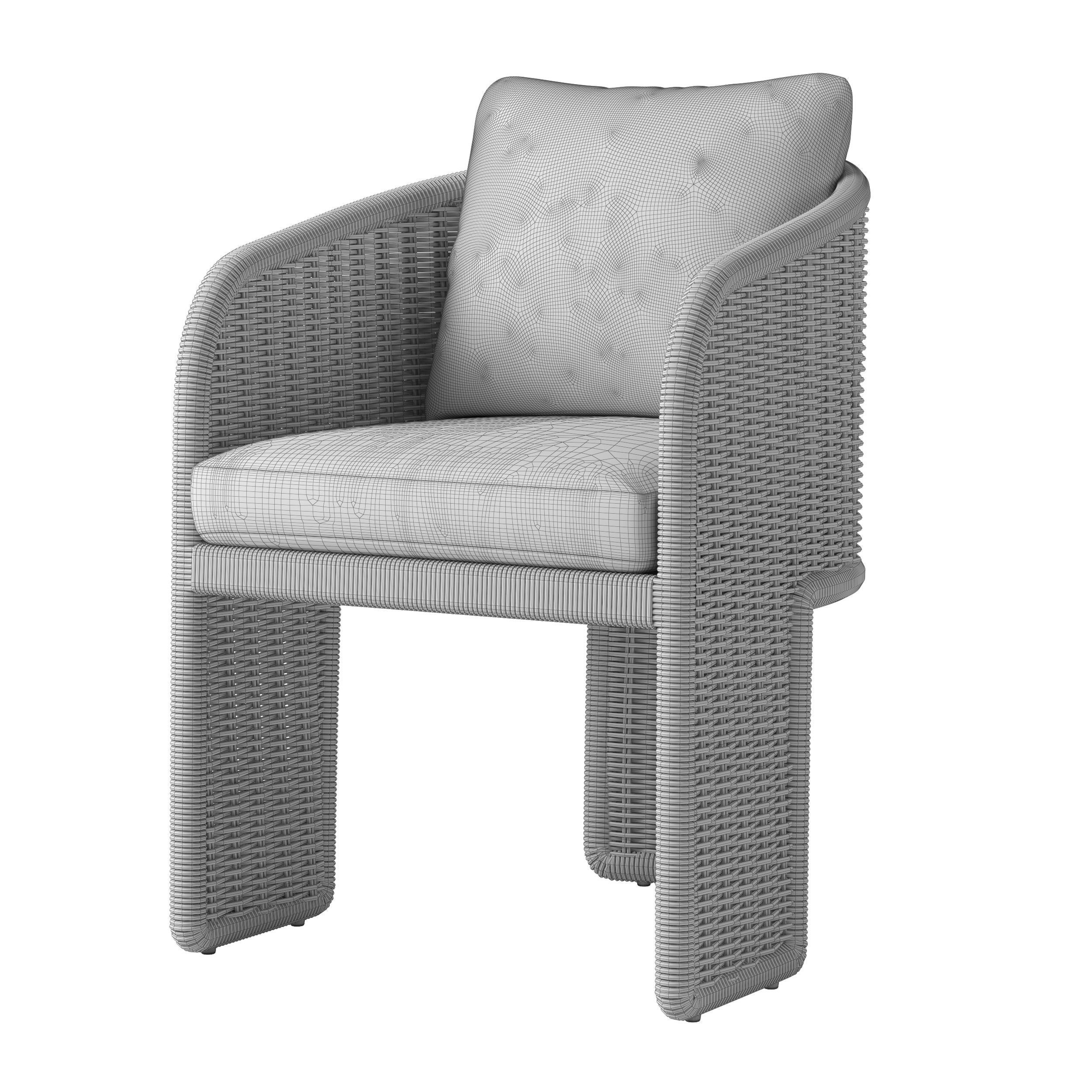 RH LA PAZ DINING CHAIR Low-poly 3D model_6