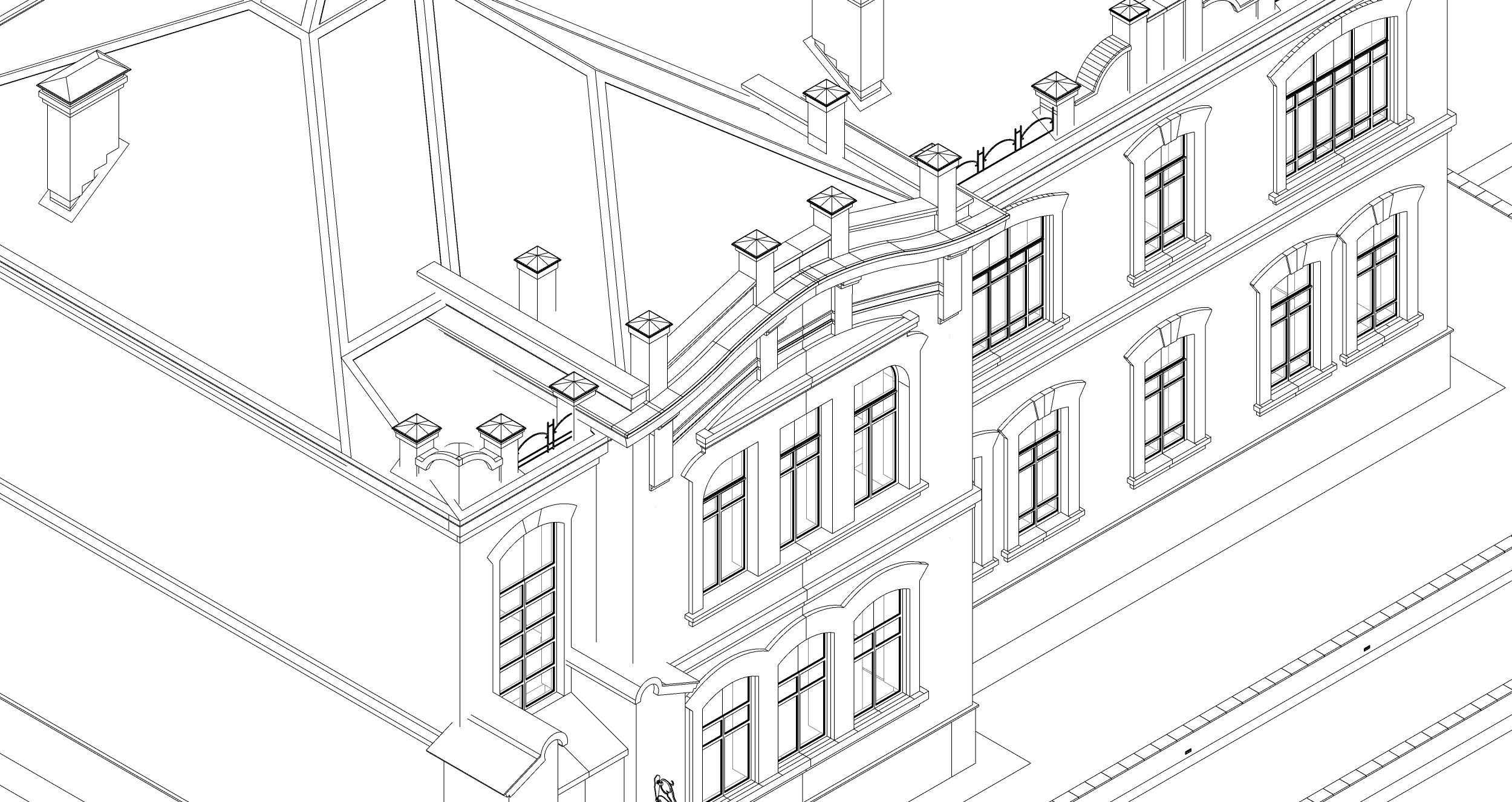 villa art nouveau moderne 3D model_5