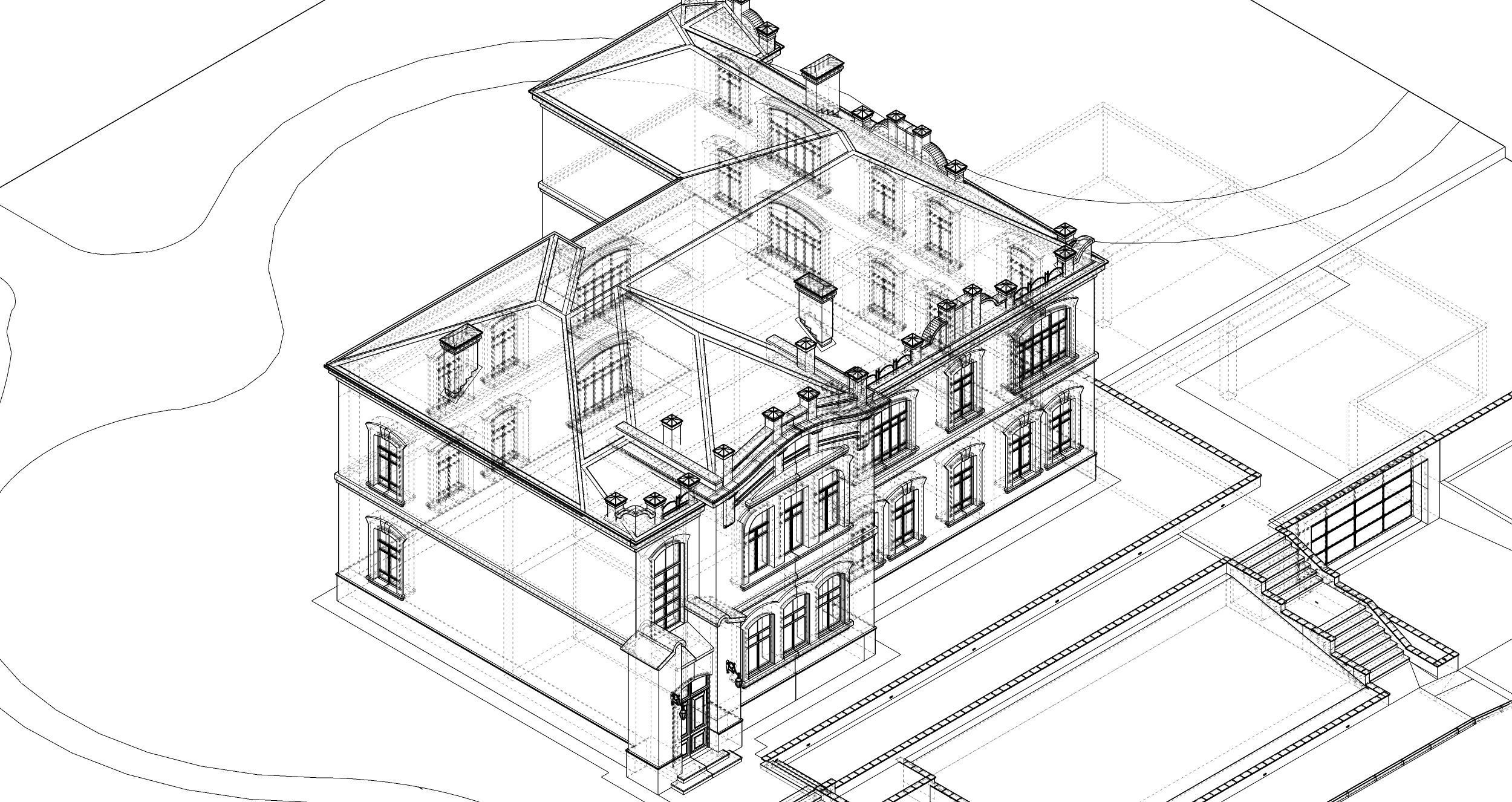 villa art nouveau moderne 3D model_6