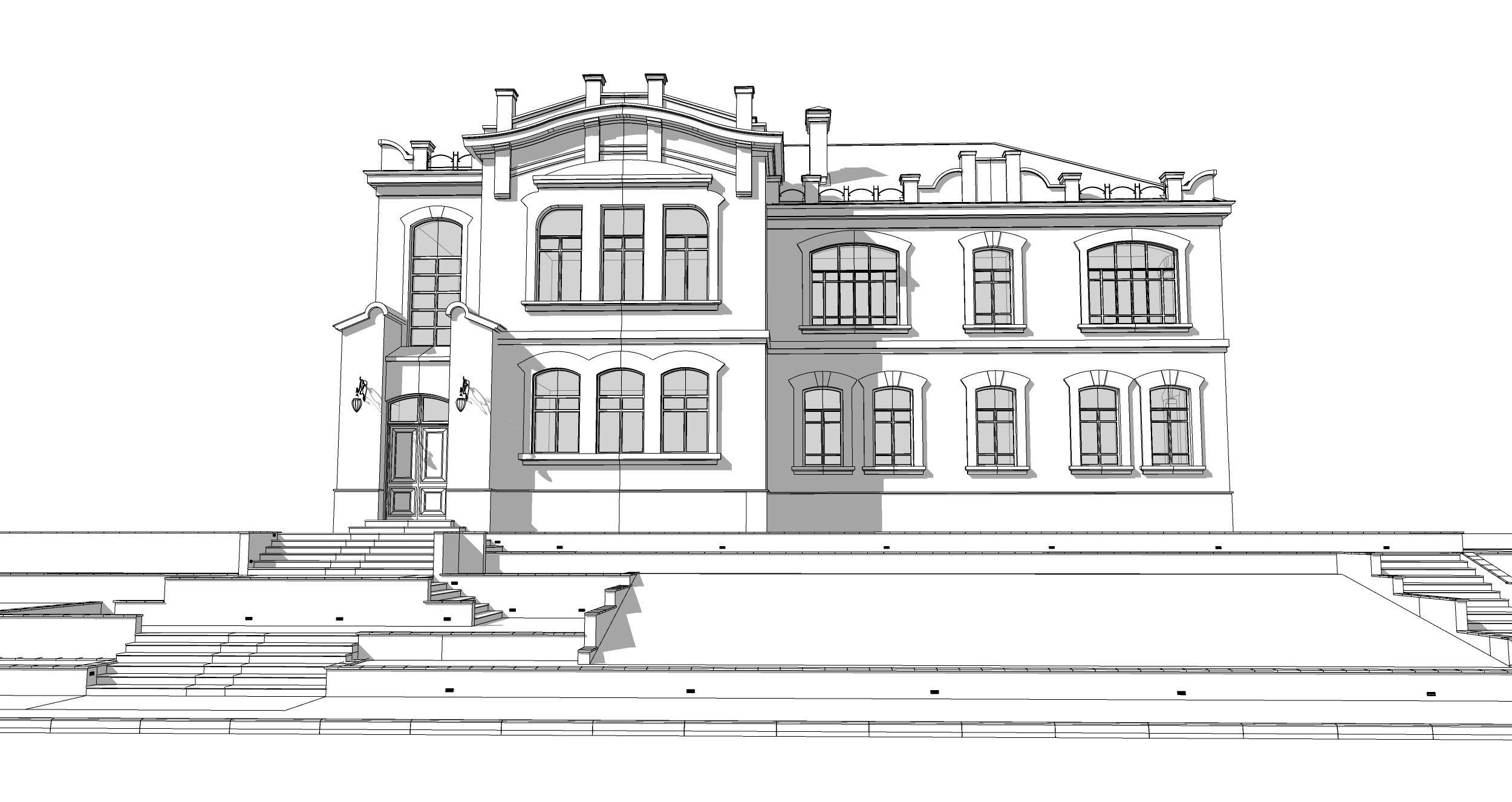 villa art nouveau moderne 3D model_3