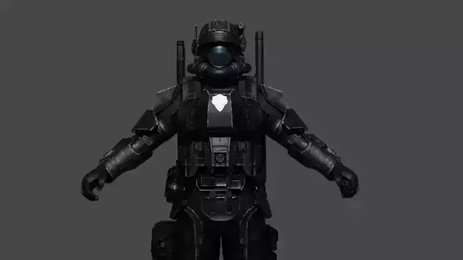 orbital drop shock trooper ODST 3D model