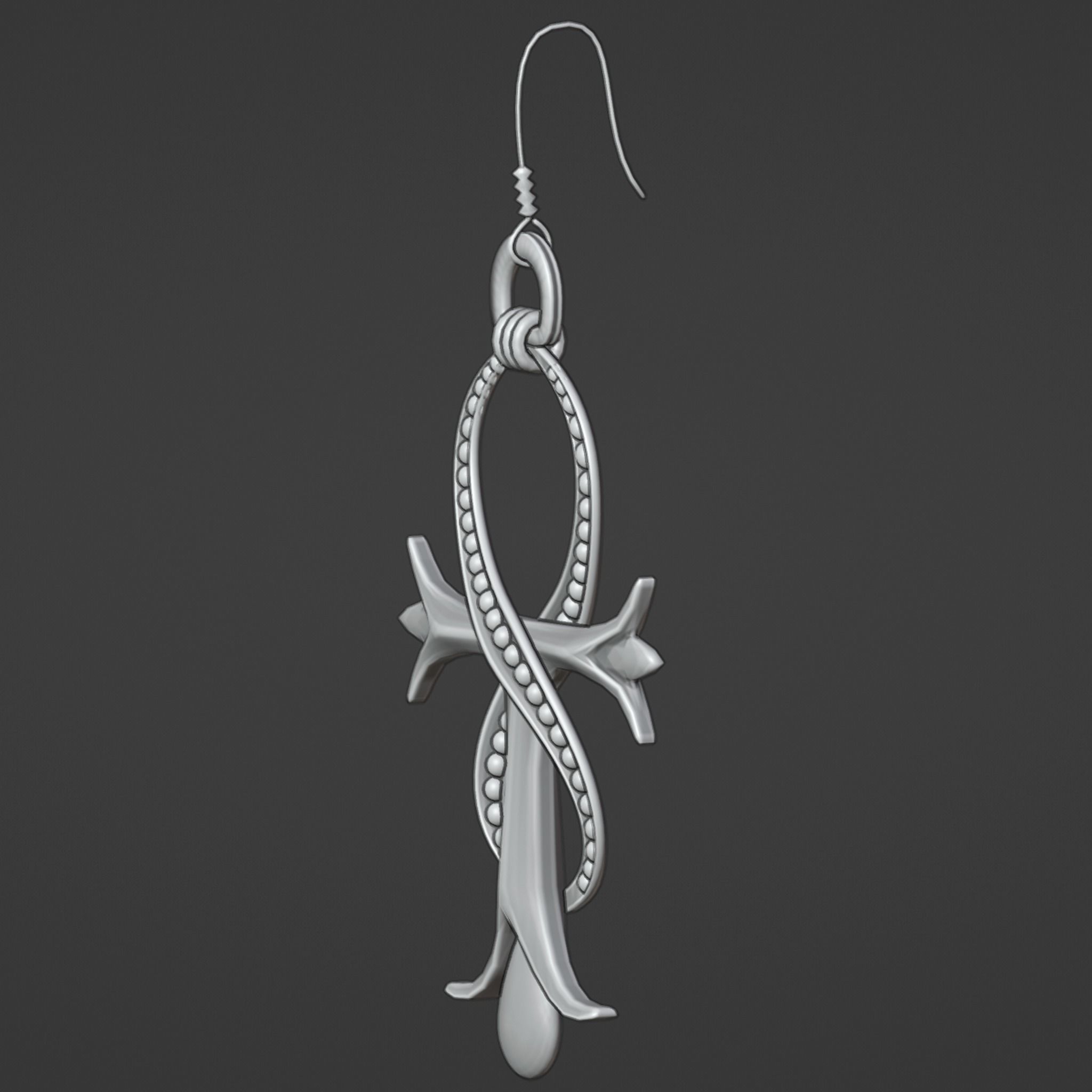 Ankh earrings 3D model_2
