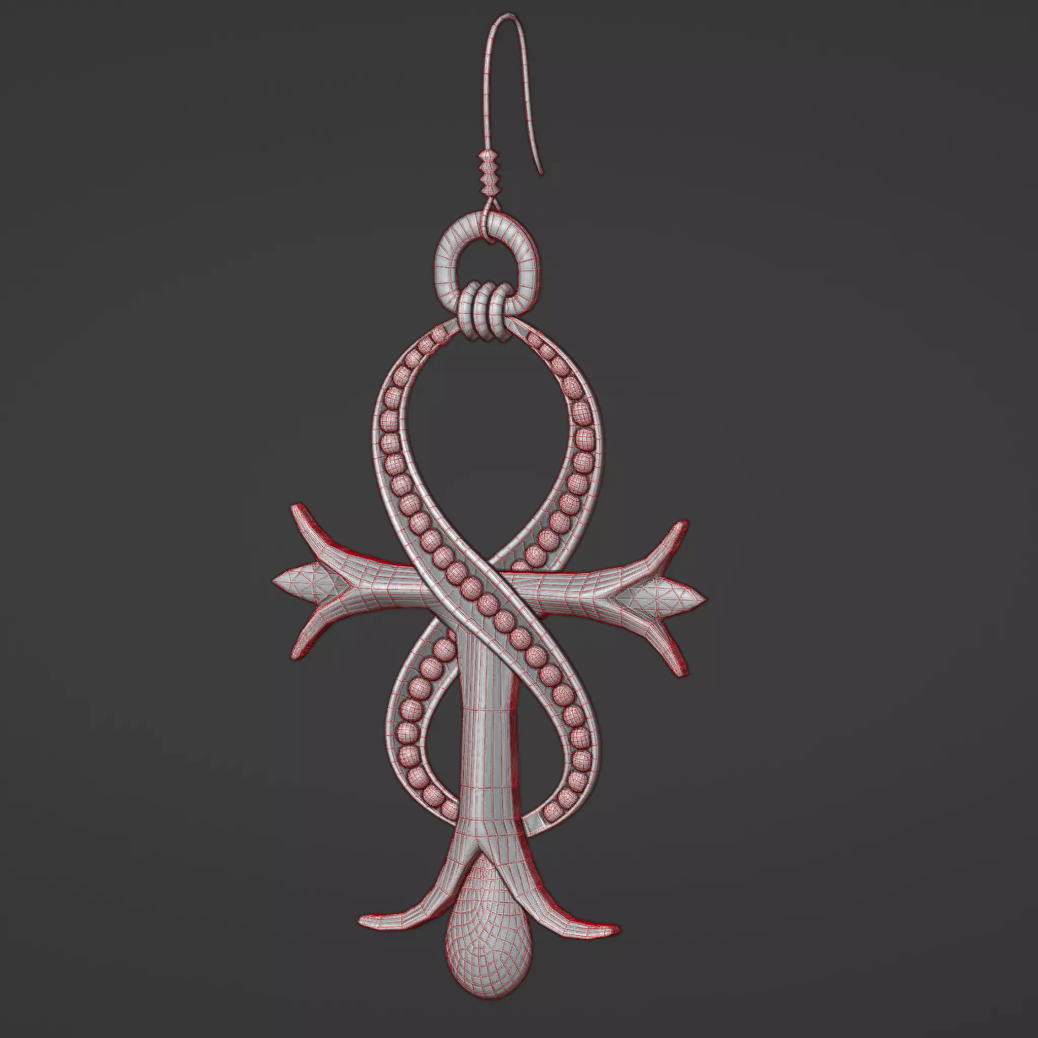 Ankh earrings 3D model_0