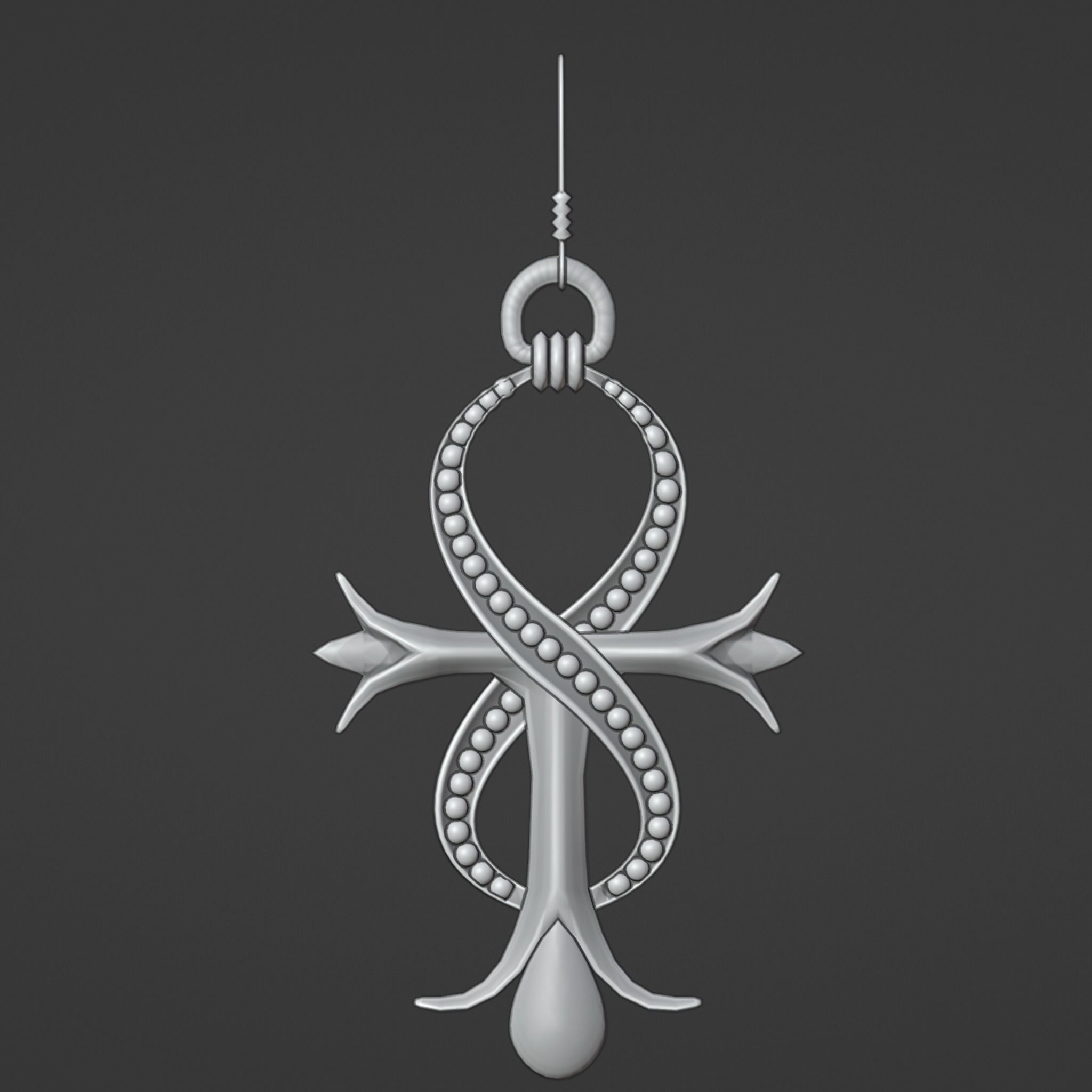 Ankh earrings 3D model_1