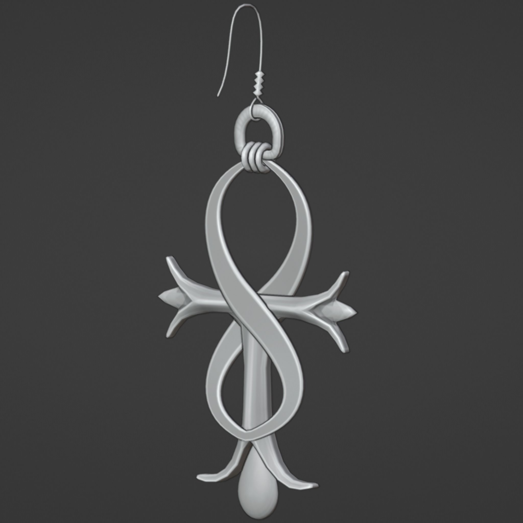 Ankh earrings 3D model_3