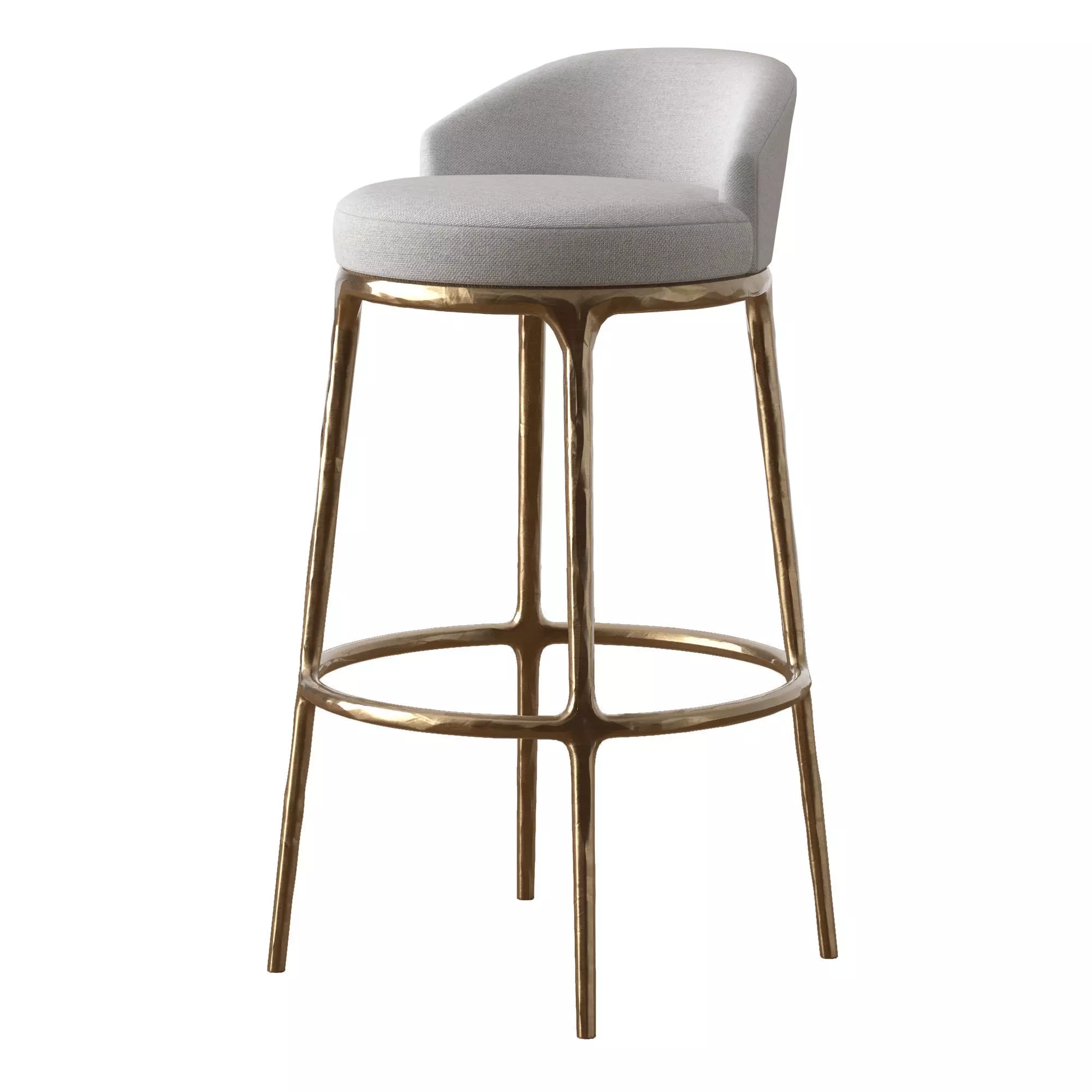 THADDEUS FABRIC SWIVEL BARSTOOL Low-poly 3D model_0