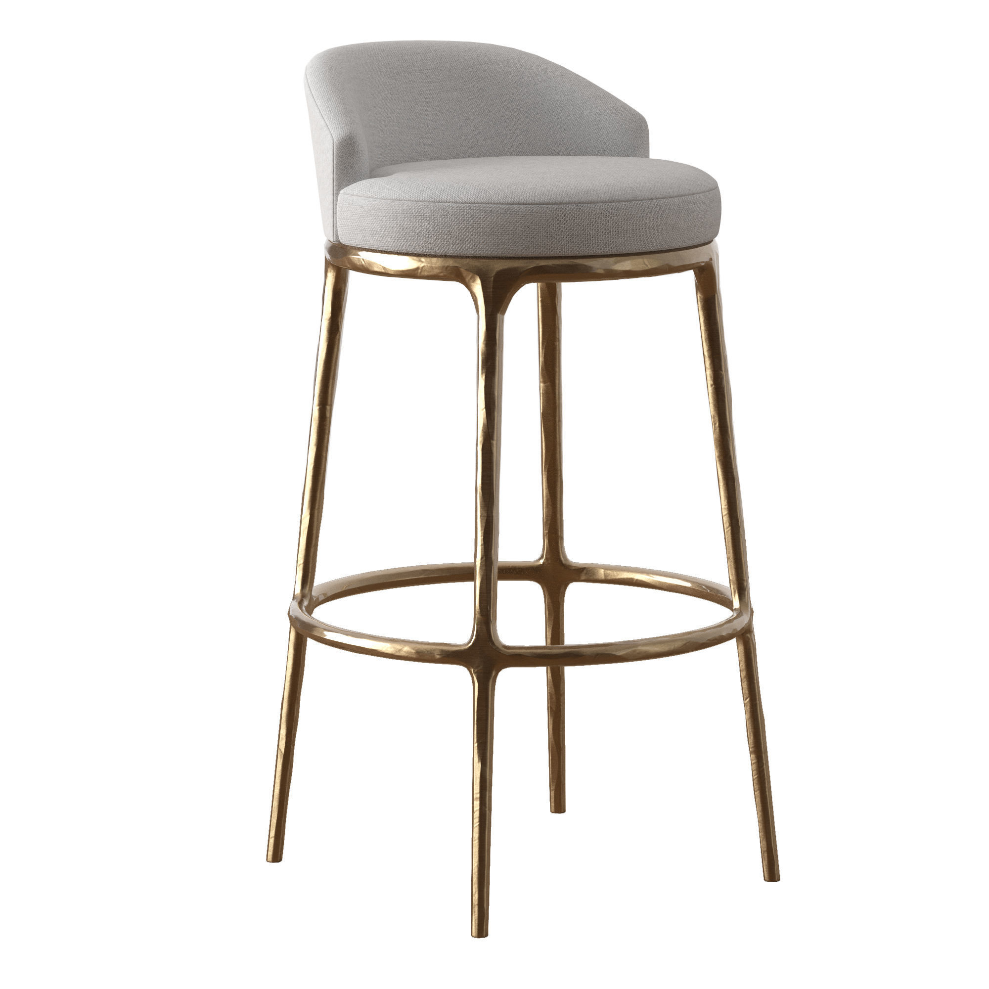 THADDEUS FABRIC SWIVEL BARSTOOL Low-poly 3D model_4