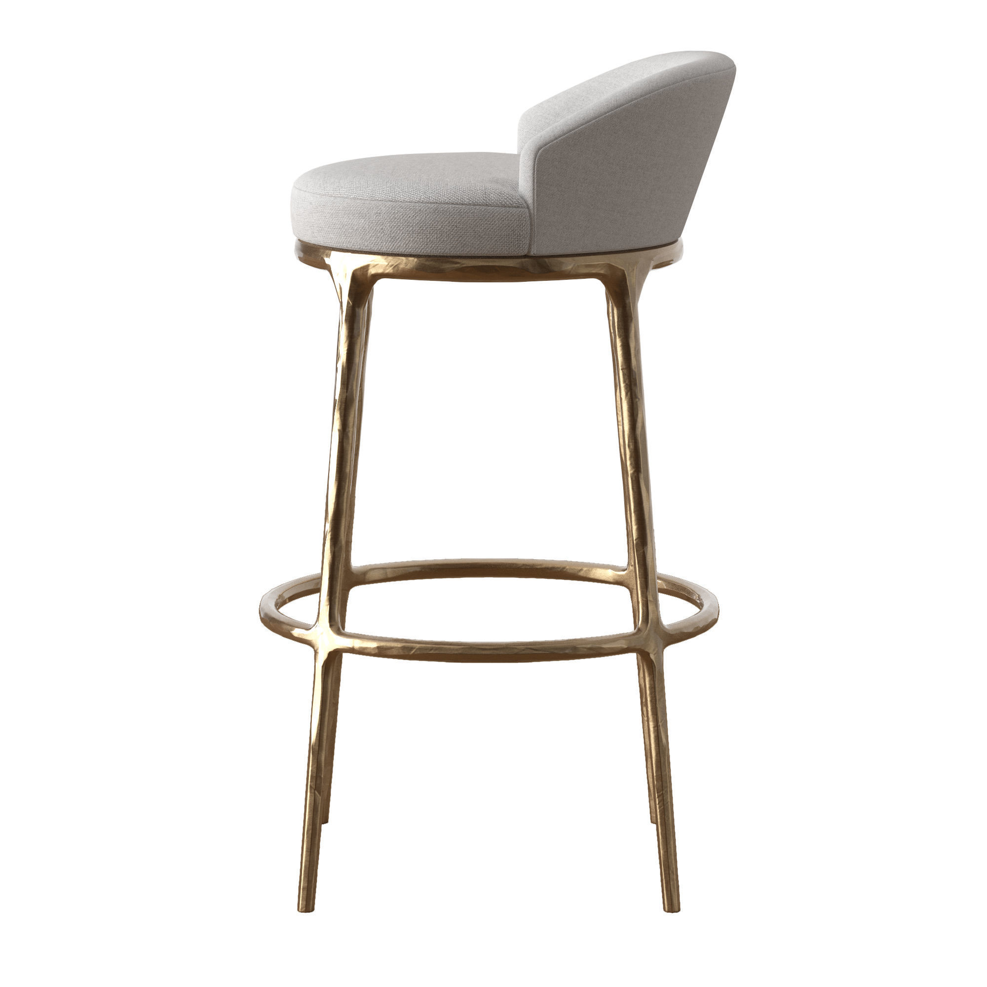 THADDEUS FABRIC SWIVEL BARSTOOL Low-poly 3D model_1