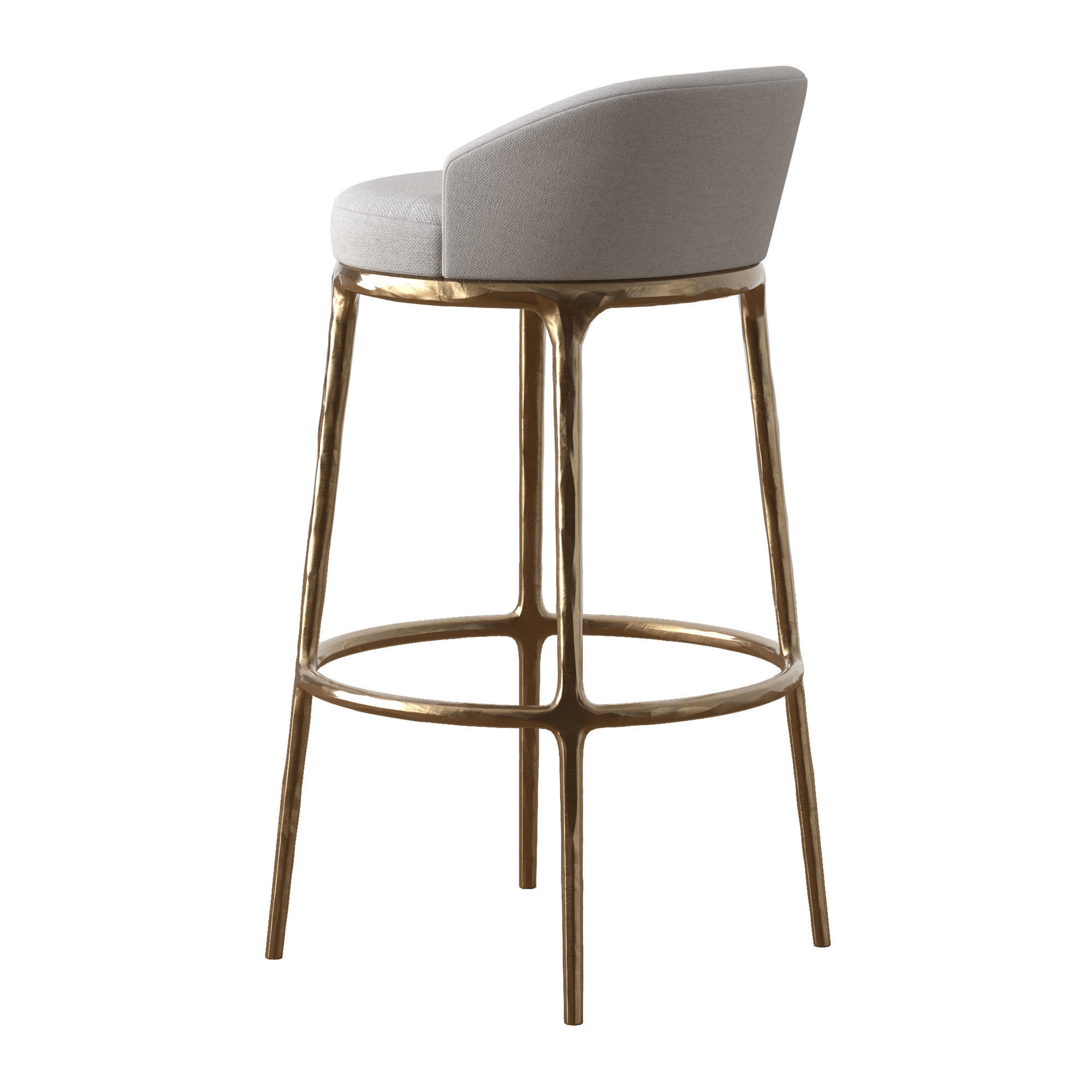 THADDEUS FABRIC SWIVEL BARSTOOL Low-poly 3D model_2