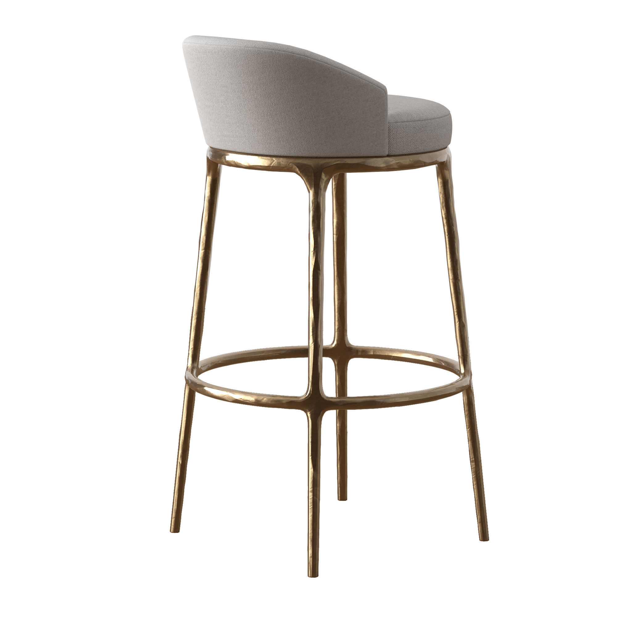 THADDEUS FABRIC SWIVEL BARSTOOL Low-poly 3D model_3