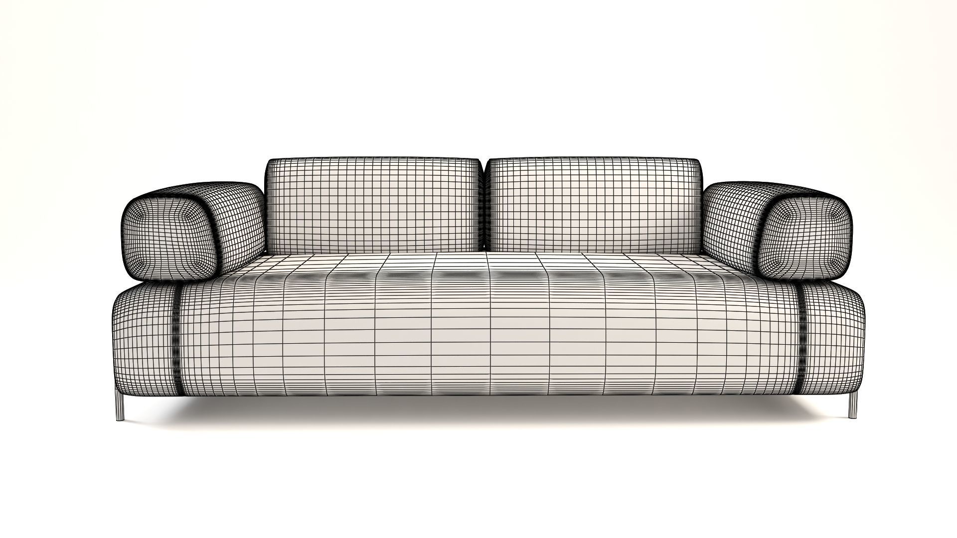 Compo sofa Low-poly 3D model_13