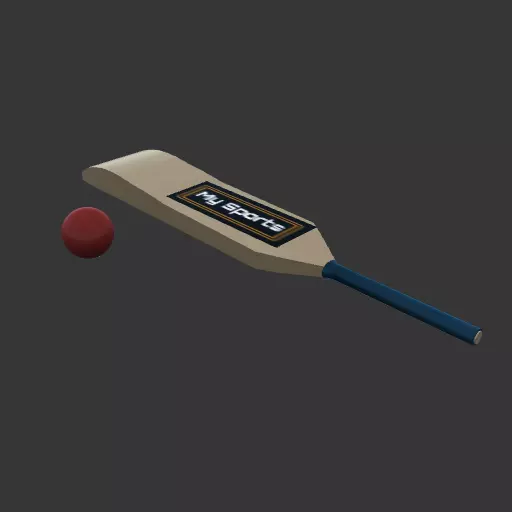 Bat and ball 3D model Free low-poly 3D model