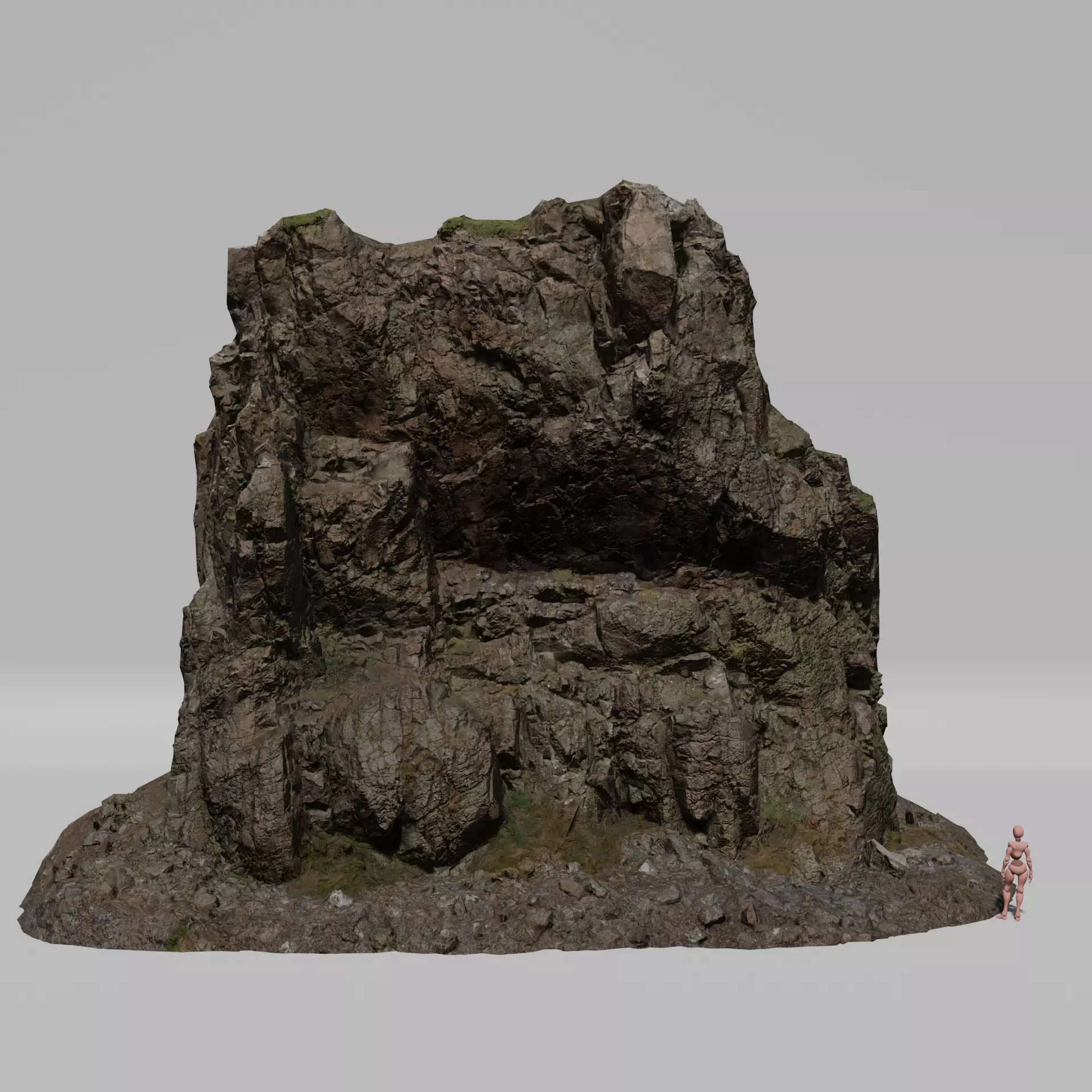 Massive Cliff Low-poly 3D model_0
