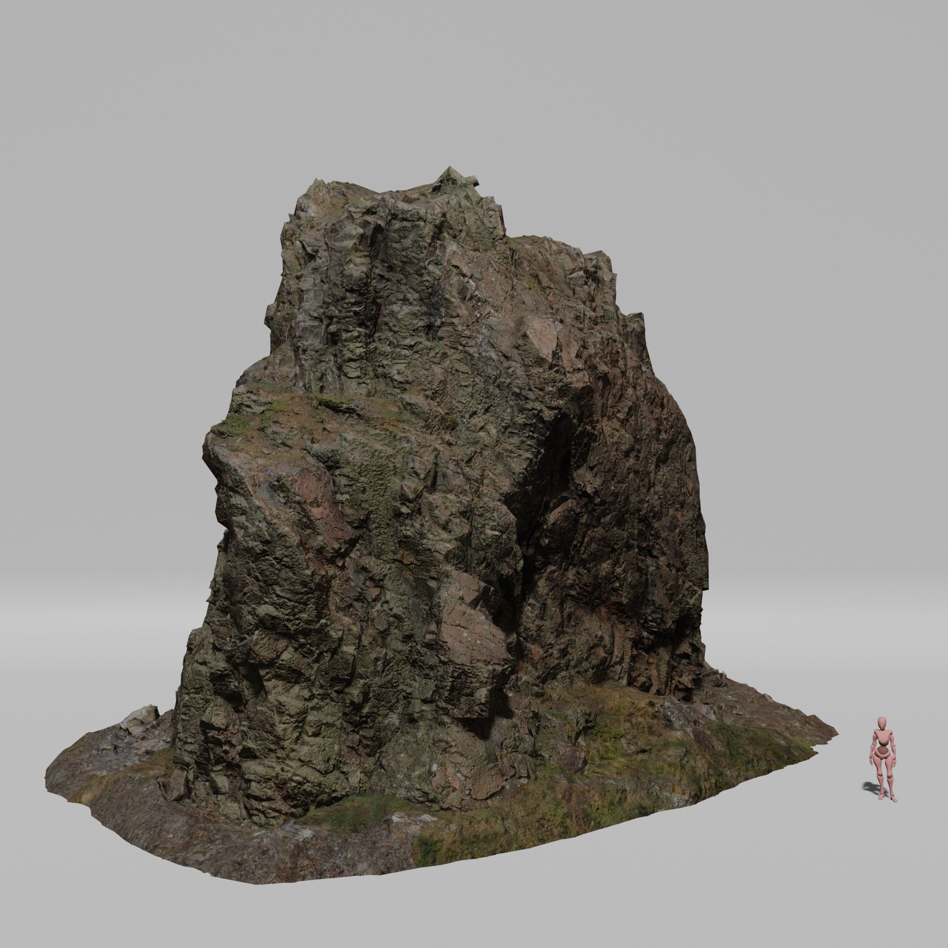 Massive Cliff Low-poly 3D model_3